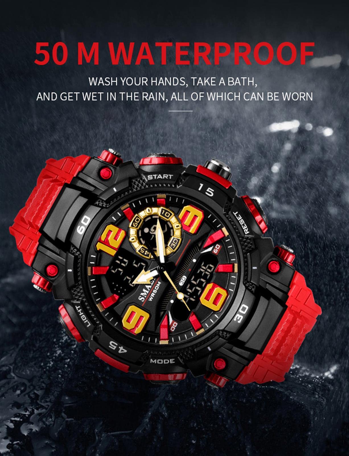 Montre Homme Digital Quartz Montre Imperméable Militaire Montre De Sports Multifonction Montres avec Alarme Chronographe Casual Montre pour Homme