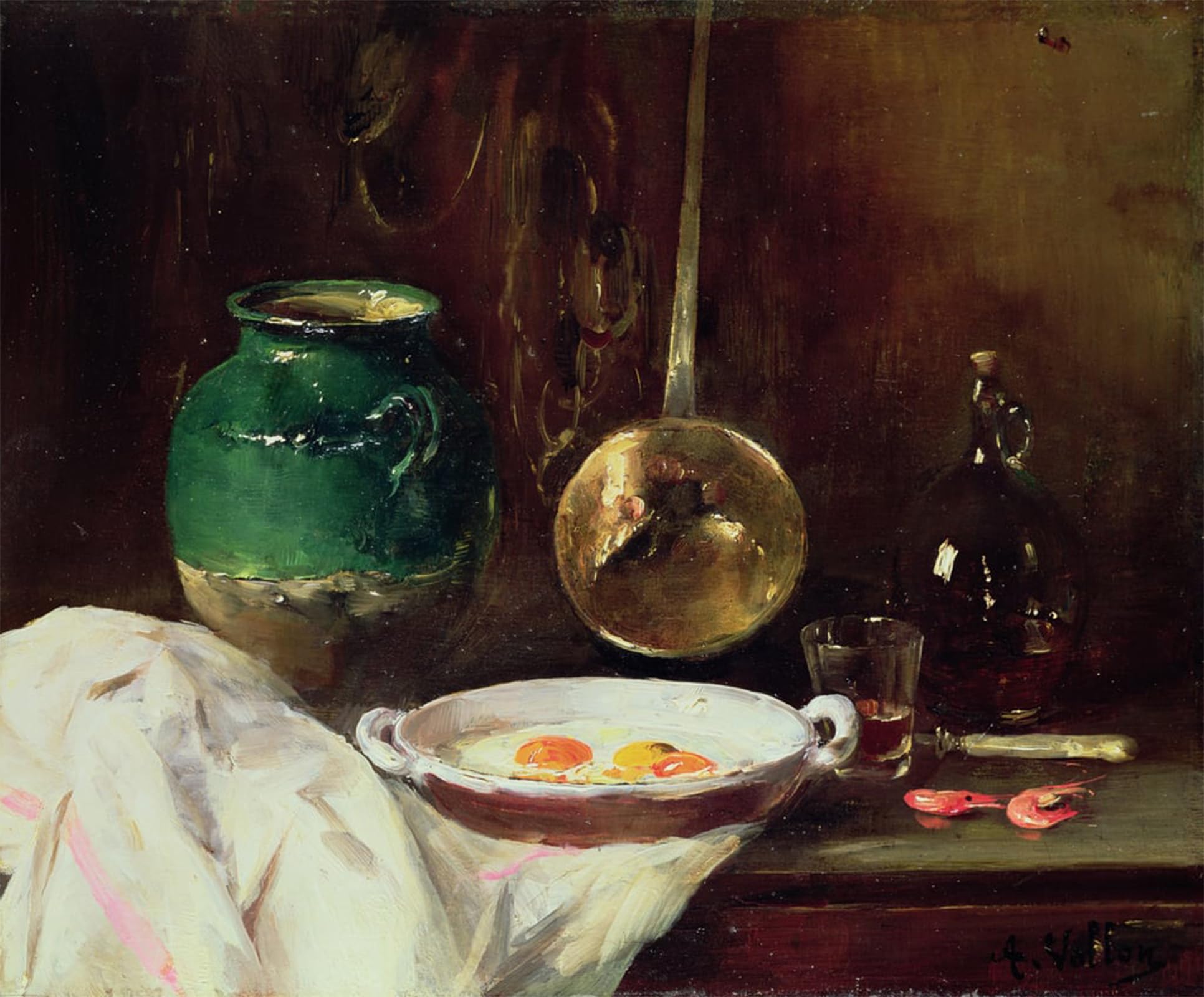 HRJUBWREE Classic Canvas Picture Art Canvas Print Modern Oil Painting Still Life by Antoine Vollon Artwork on Wall for Office Decor 60x90cm