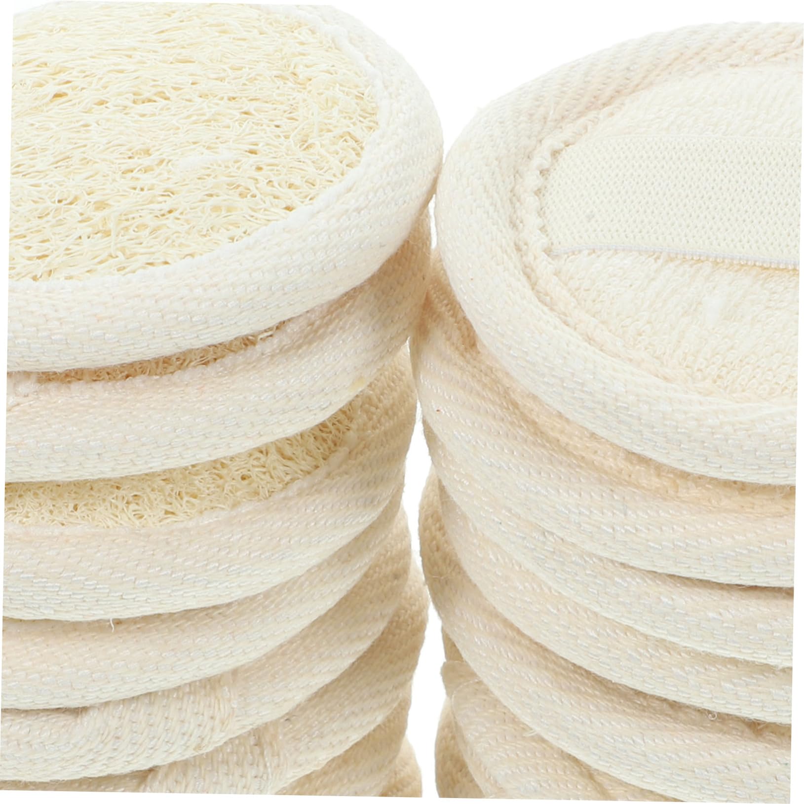 Baluue 18 Stück Luffaschwammpads Runde Gesichtspads aus Natürlichem Loofah mit Massagefunktion zum Abschminken und Sanften Gesichtsreinigung zu Hause der Dusche