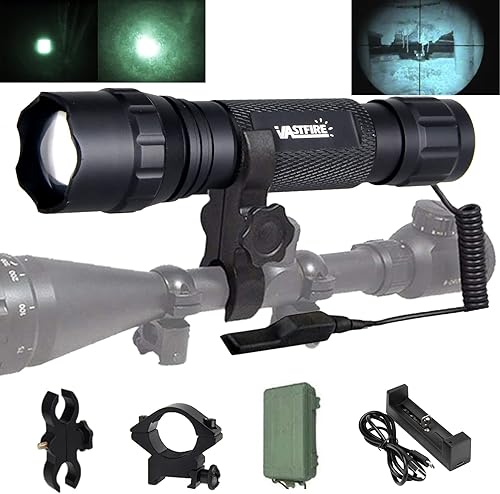 Miniatura 1 de Linterna infrarroja Zoomable de 5 W IR LED antorcha 75 yardas VASTFIRE potente iluminador IR para visión nocturna caza conejos ratas interruptor de
