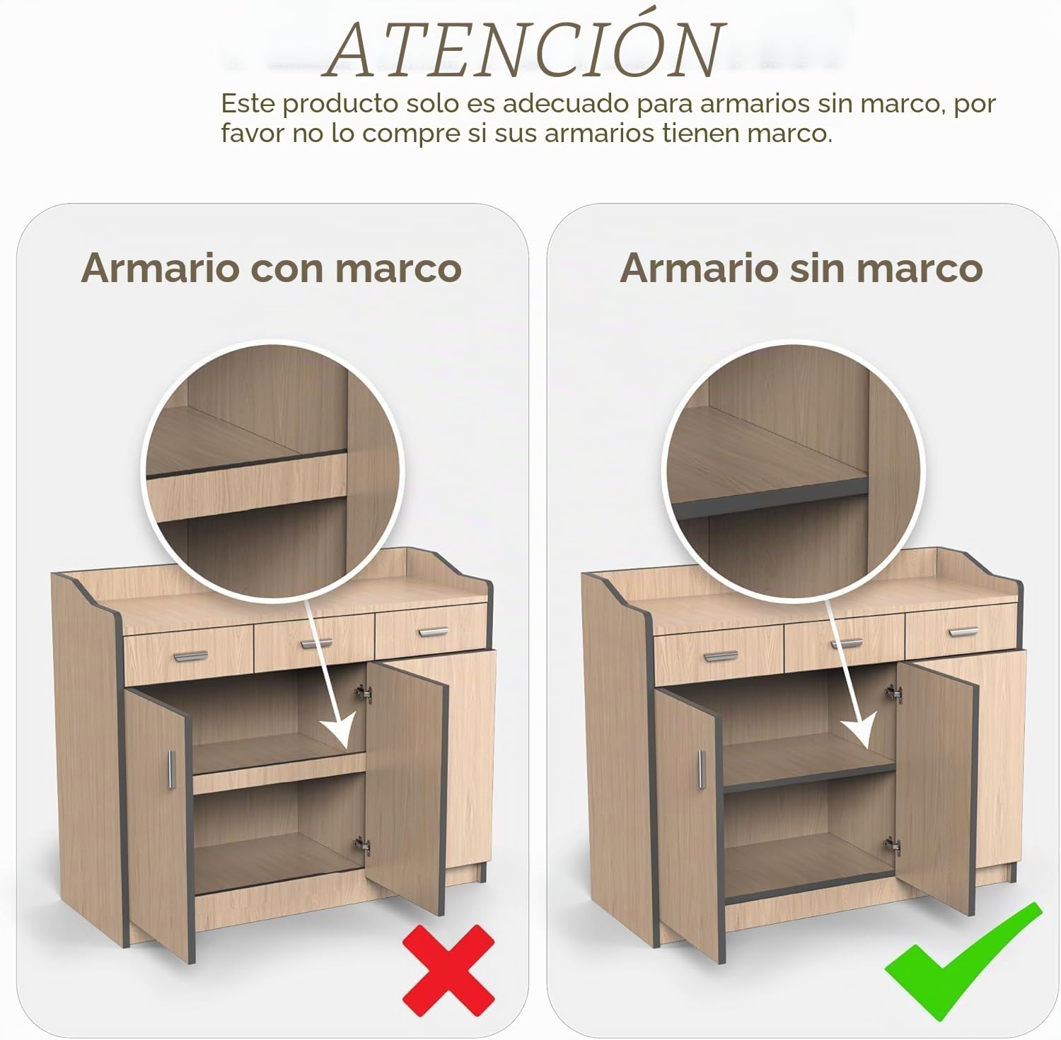 iHomara Paquete de 2 organizadores adhesivos extraíbles para armarios de cocina, cajones deslizables y estantes para la despensa, ancho ajustable de 32 a 53 cm