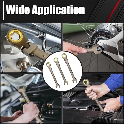 Miniatura 7 de C&T Juego de 12 llaves de trinquete métricas de cabeza flexible de 180  0.315-0.748 in  Juego de llaves combinadas de trinquete con organizador  72