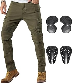 CTBQiTom Motorcycle Pants for Men Motocross Riding Pants Motorbike Riding Denim Jeans with Knee and Hip CE Armor Pads