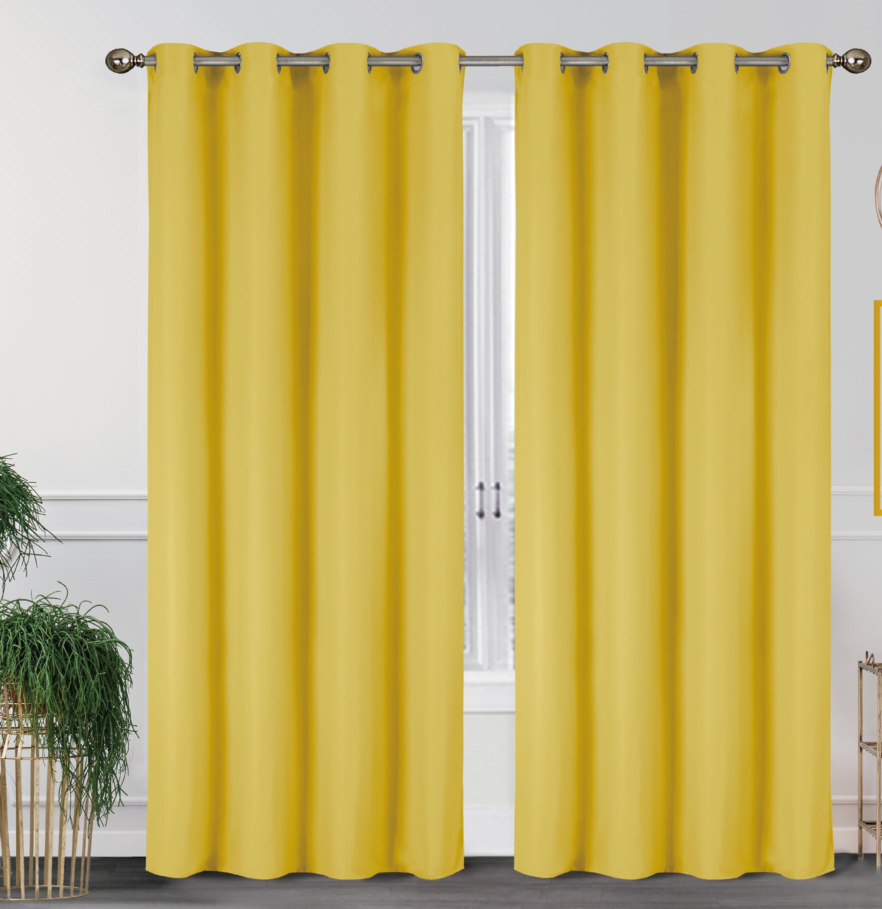 J&V TEXTILES Blackout Curtains 84 Inch Length 2 Panels Set, Thermal Insulated Long Curtains& Drapes 2 Burg, Room Darkening Grommet Grey Curtains for