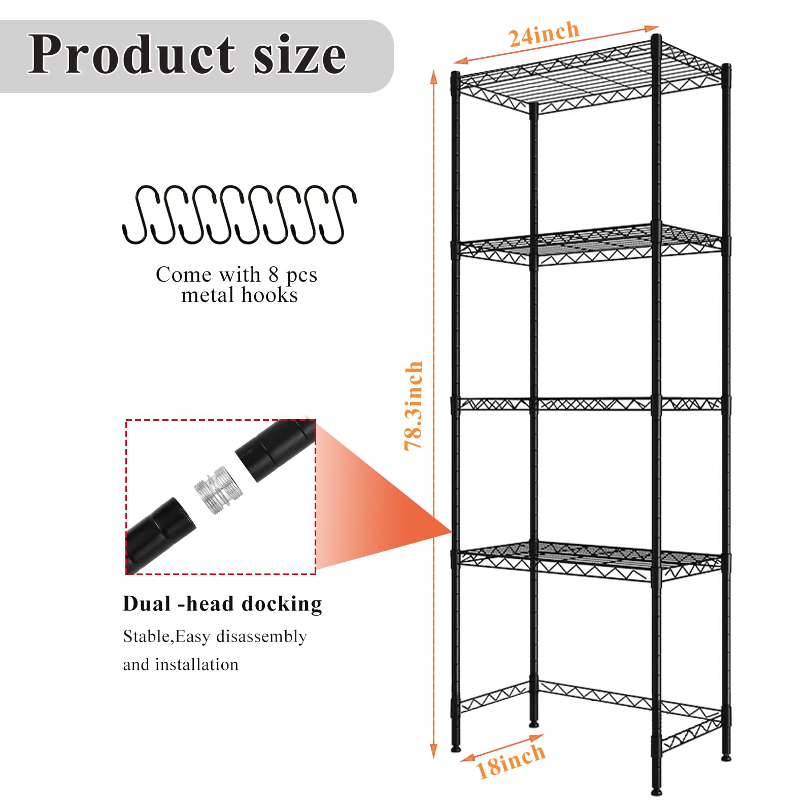 Mini estante para frigorífico de altura ajustable (negro)