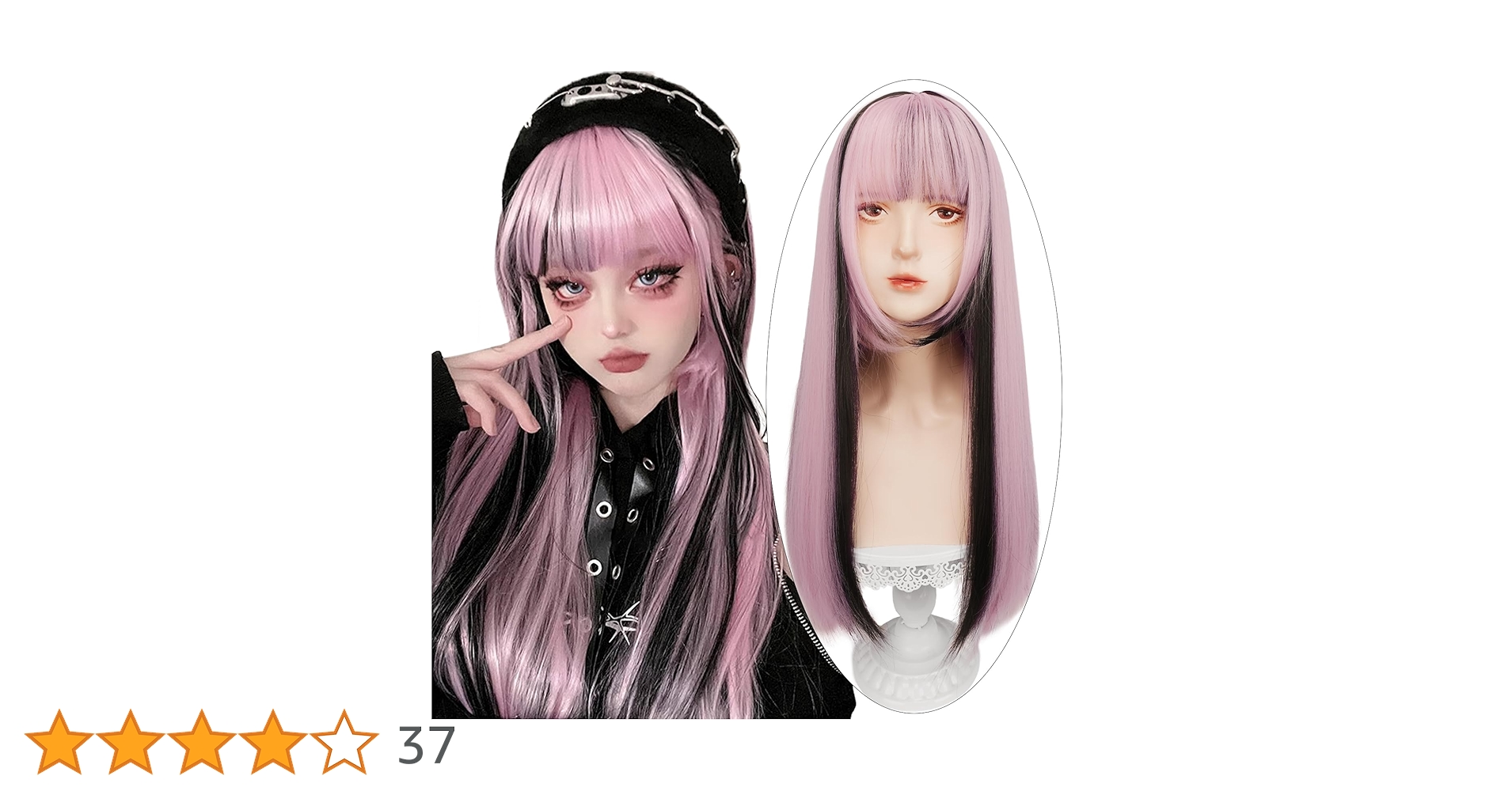 カットカラーウィッグ　ヘアーアレンジウィッグ Amazon.co.jp: Hawkko ウィッグ ロング ストレート 姫カット