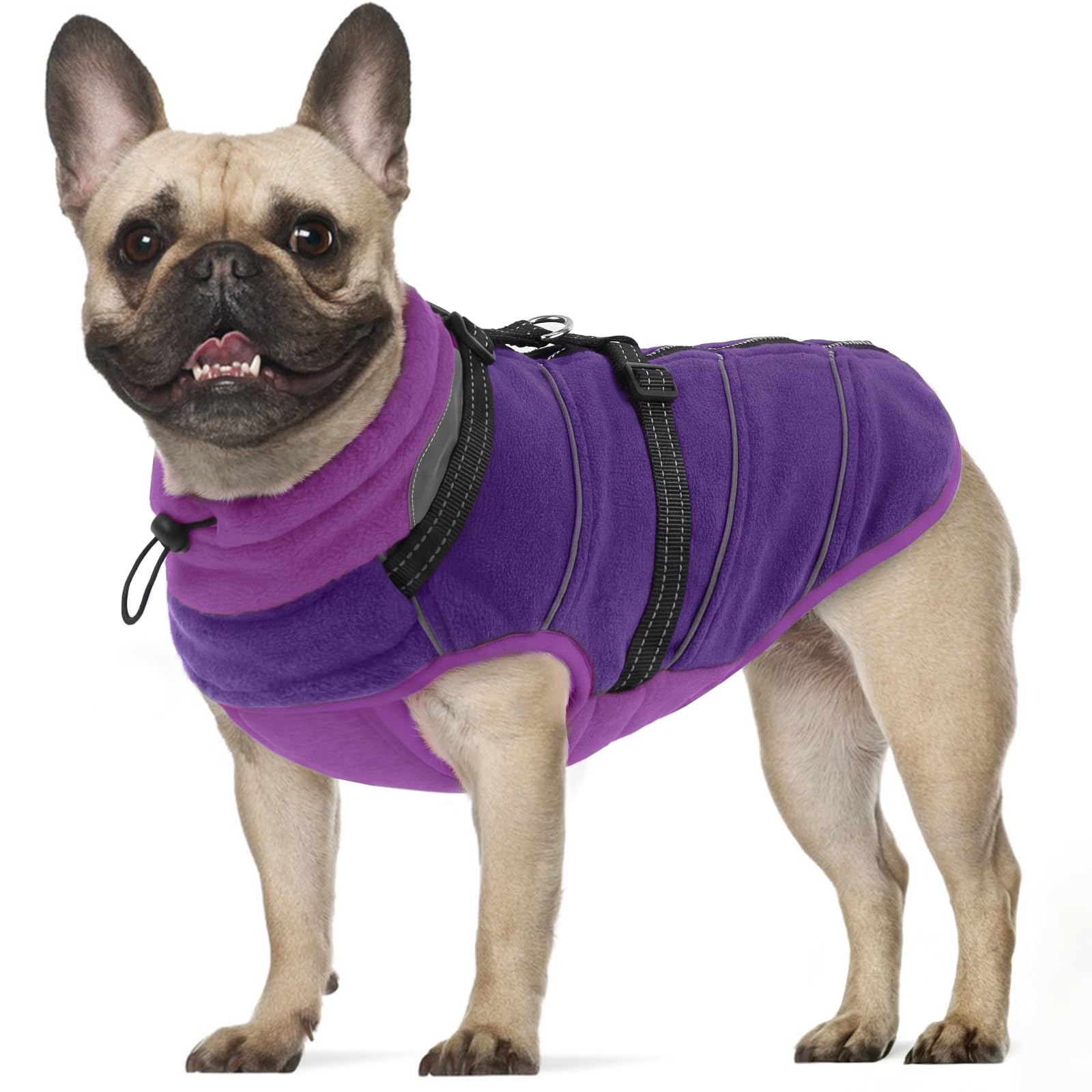 Dog Harness Coat, Warm Dog Jumper Medium Size(Purple, S)