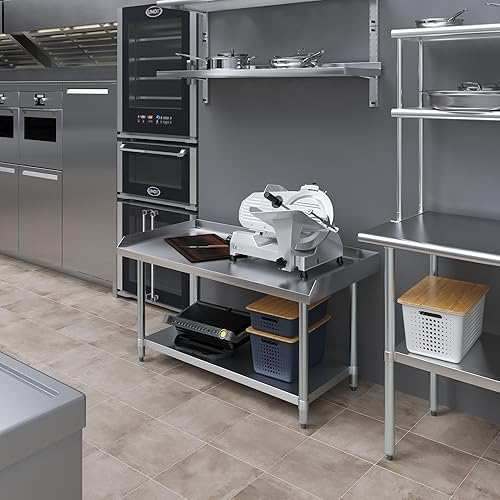 Miniatura 8 de AmGood Soporte de acero inoxidable de 24 x 48 pulgadas | Altura: 24 pulgadas | Mesa de parrilla comercial resistente