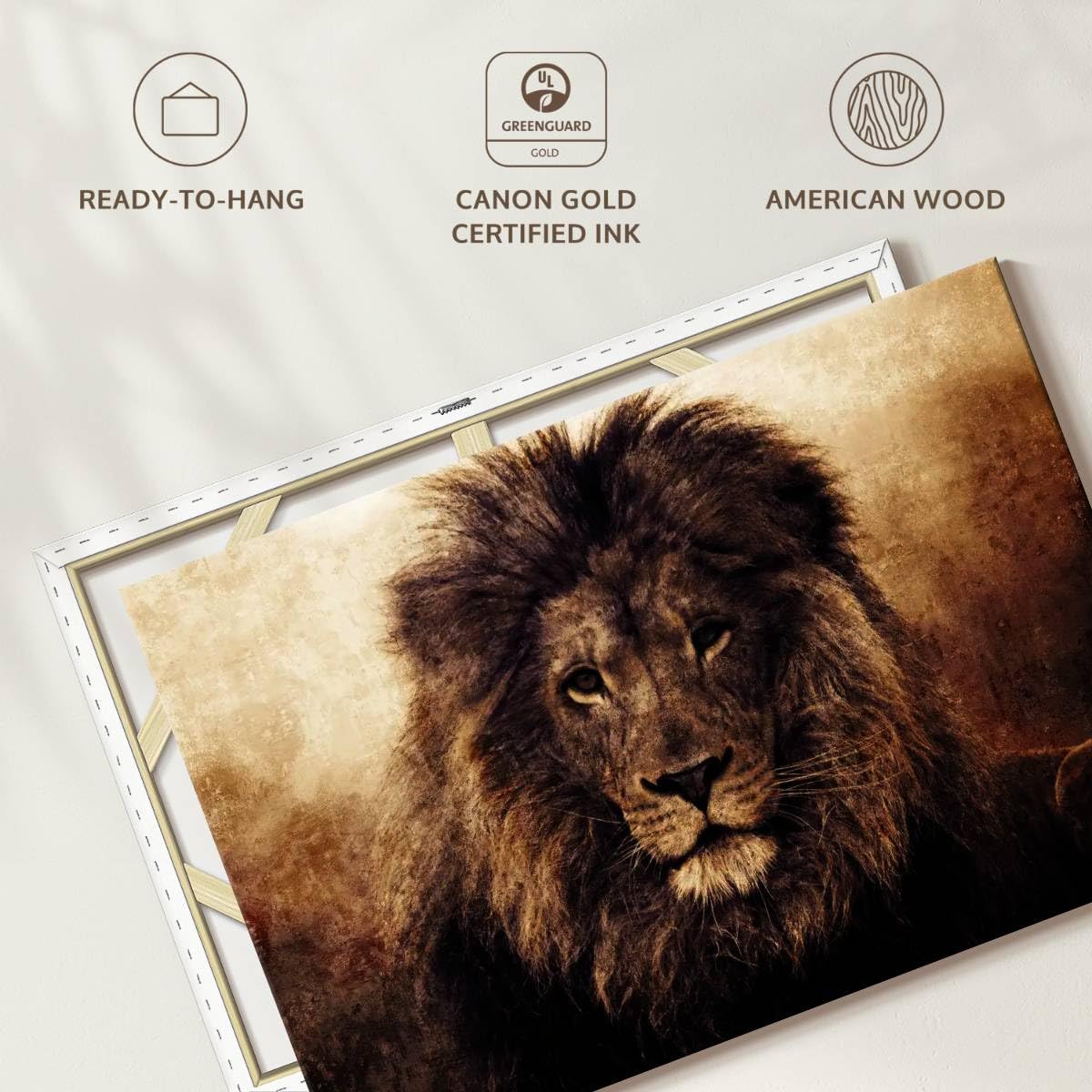 Amazon.com: Elephant Stock Grunge Lion Head Canvas - 1 Panel Lion