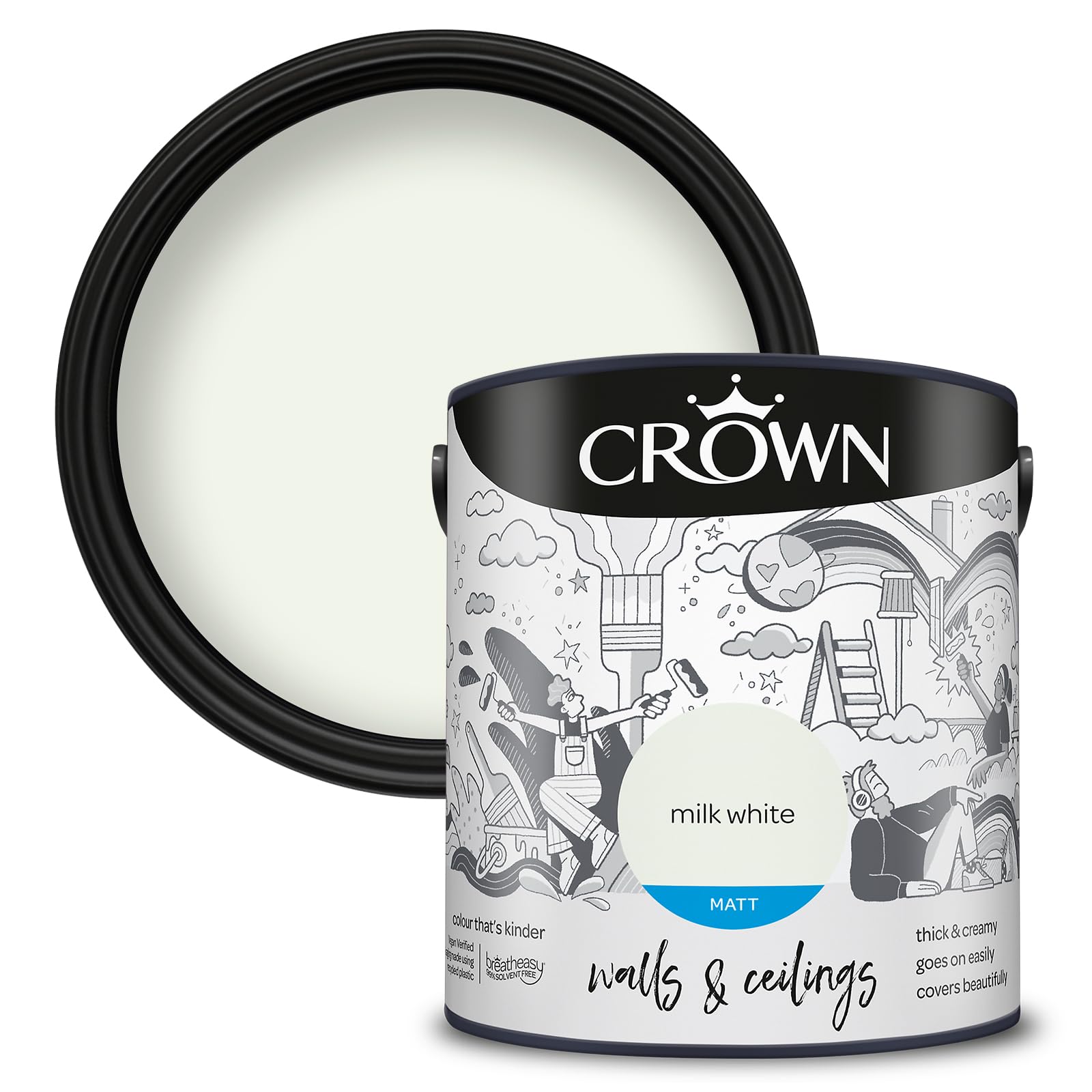 Crown Matt 2.5L Emulsion - Milk White