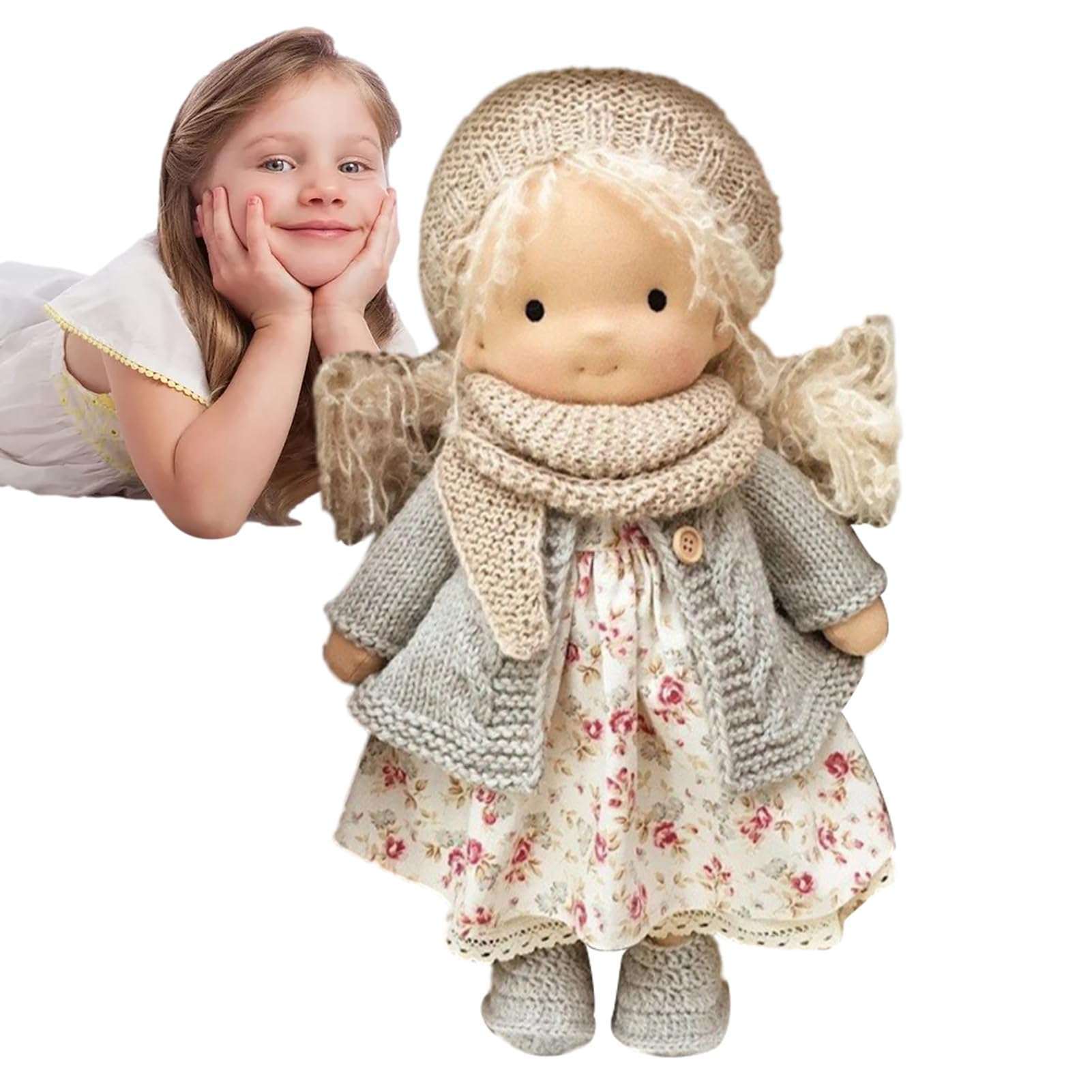 Amazon.co.jp: 手作りウォルドルフ人形、12インチ手作りニット人形
