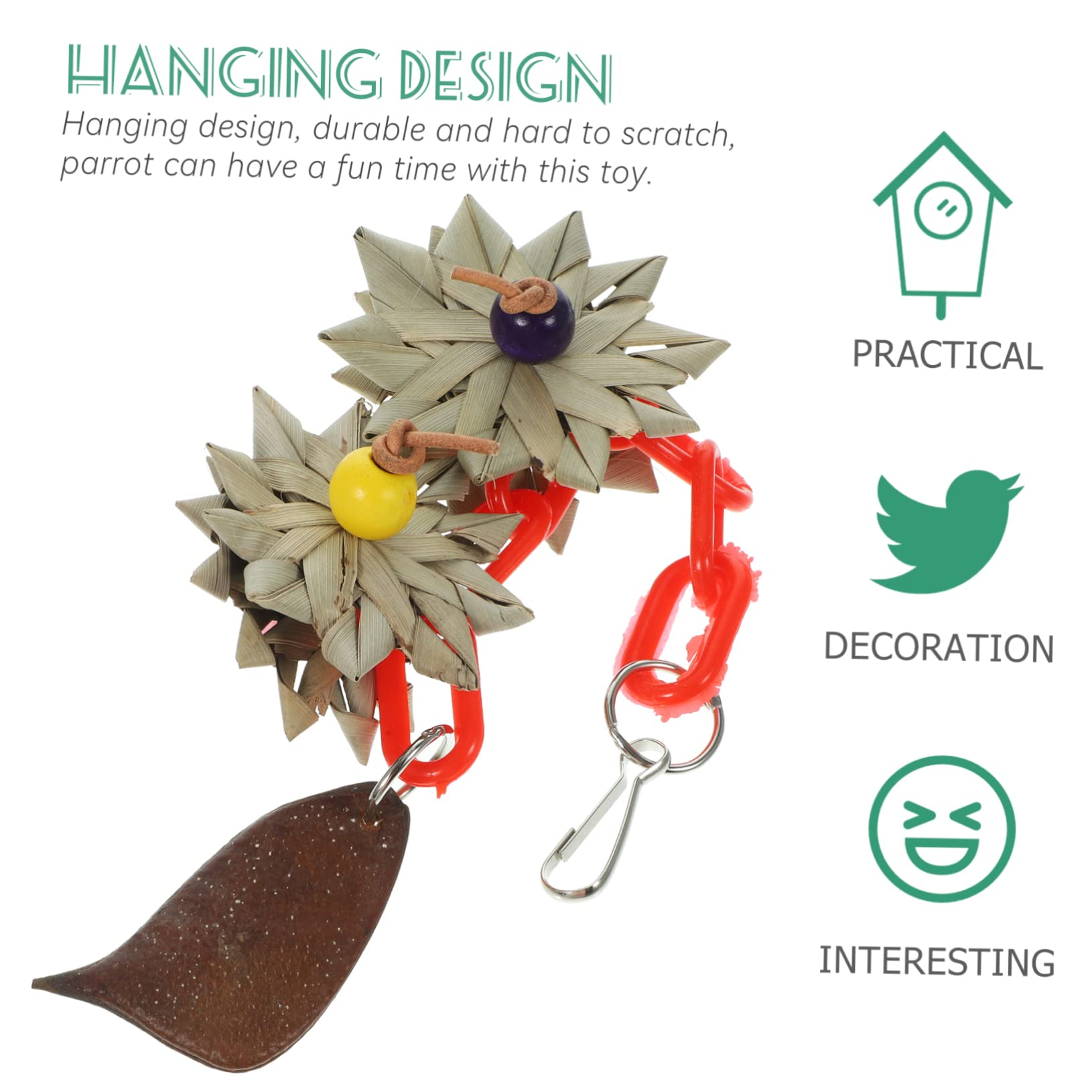 Abaodam Bird Parrot Chewing Scratch Swing for Parakeets Lovebirds and Budgies Durable Bird Cage Accessory for Fun and Stimulation