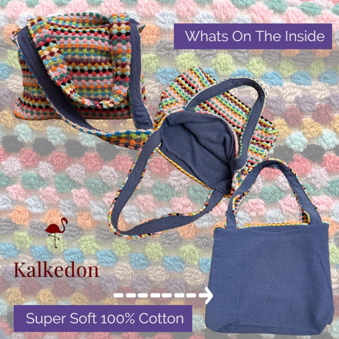 Large Boho Beach Tote Bag Handwoven Turkish Cotton Multicolor Summer Shoulder Bag Made for Travel Fits Towels Swimsuits Lightweight Machine Washable Eco Friendly