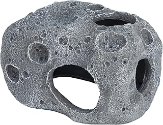 Uniclife Aquarium Rock Decoration Resin Stone House Ornament for 5-20 Gallon Fish Tank Landscape Decorative Hideout Hideaway Spawning Cave Decor for Shrimp Betta Snail Gecko Lizard and Cichlids