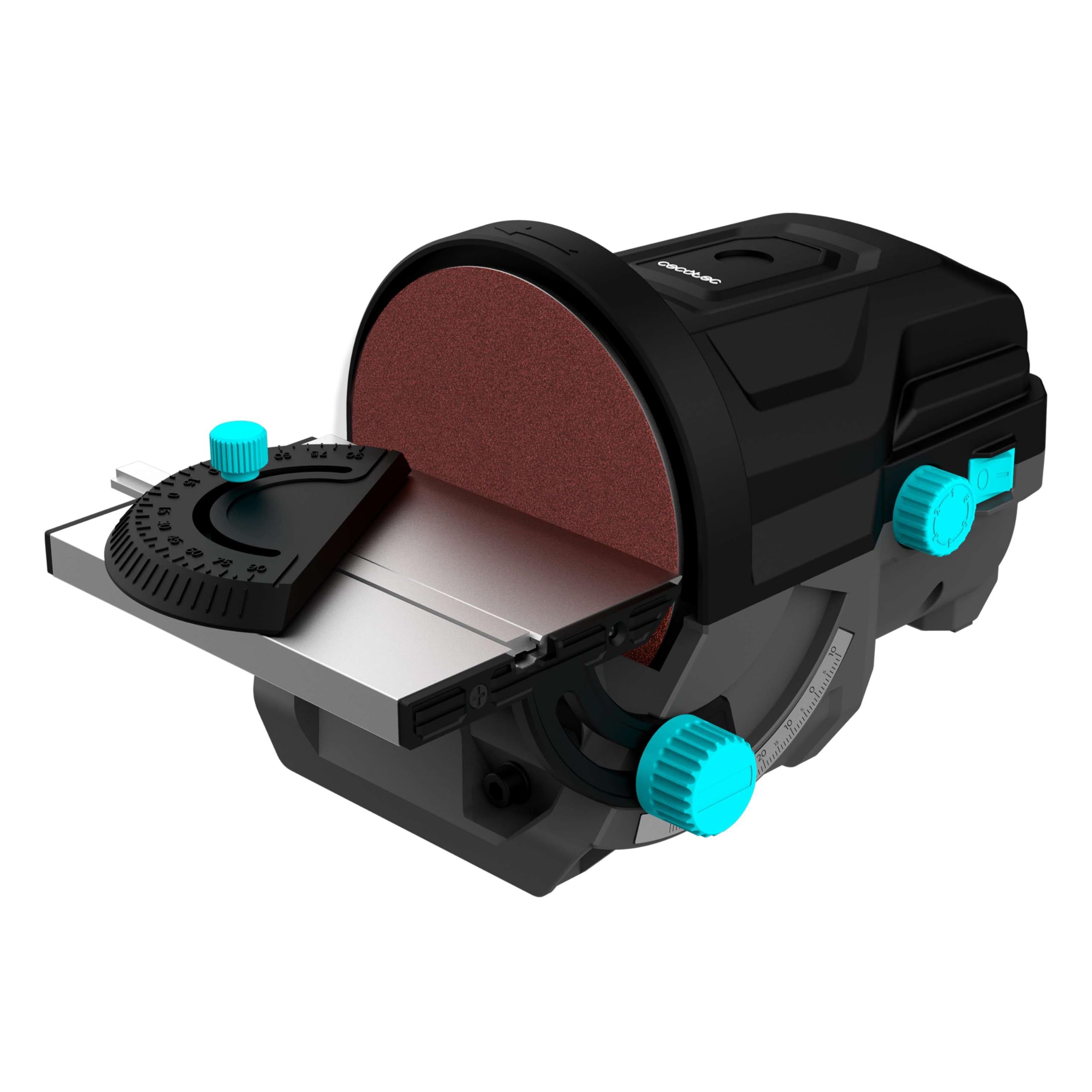 Cecotec Elektrische Tischscheibenschleifmaschine PerfectSurface 1000 Stand Disc. 140W, 5 Schleifpapier-Ersatz mit 125mm, Schleifbank, abnehmbarer Adapter, Halterung zur Befestigung auf dem Tisch