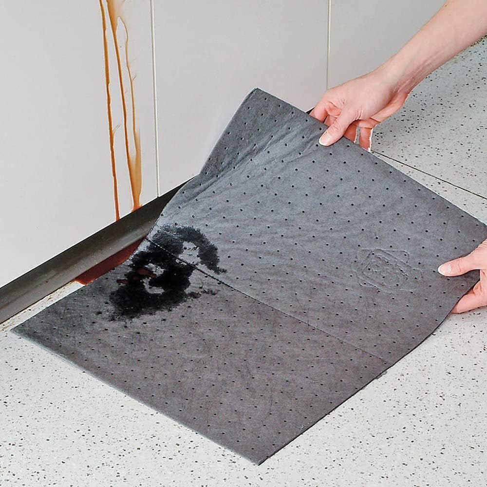 New Pig MAT251 PIG - Tappetino universale, 37,1 l, 33 cm di lunghezza x 25 cm di larghezza, 100 dispenser, colore: grigio (confezione da 100)