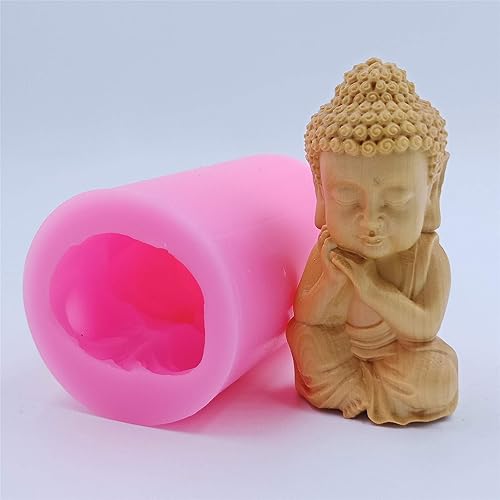 3D Buddha Mould Cute Buddha Candle Mold for Candle Maker Resin Mold Wax Mould Wax Melt Molds Epoxy Resin Mould Craft Art Silicone Soap Mold Craft Molds DIY Handmade Soap Molds