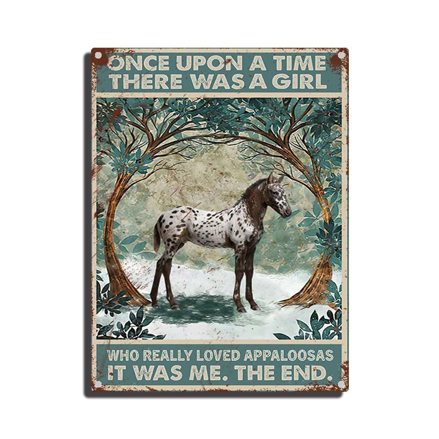 peiyeety Once Upon A Time There Was A Girl Who Really Loved Appaloosa Tin Sign - Bar Pub Diner Cafe Wall Decor Home Art 12×16inch