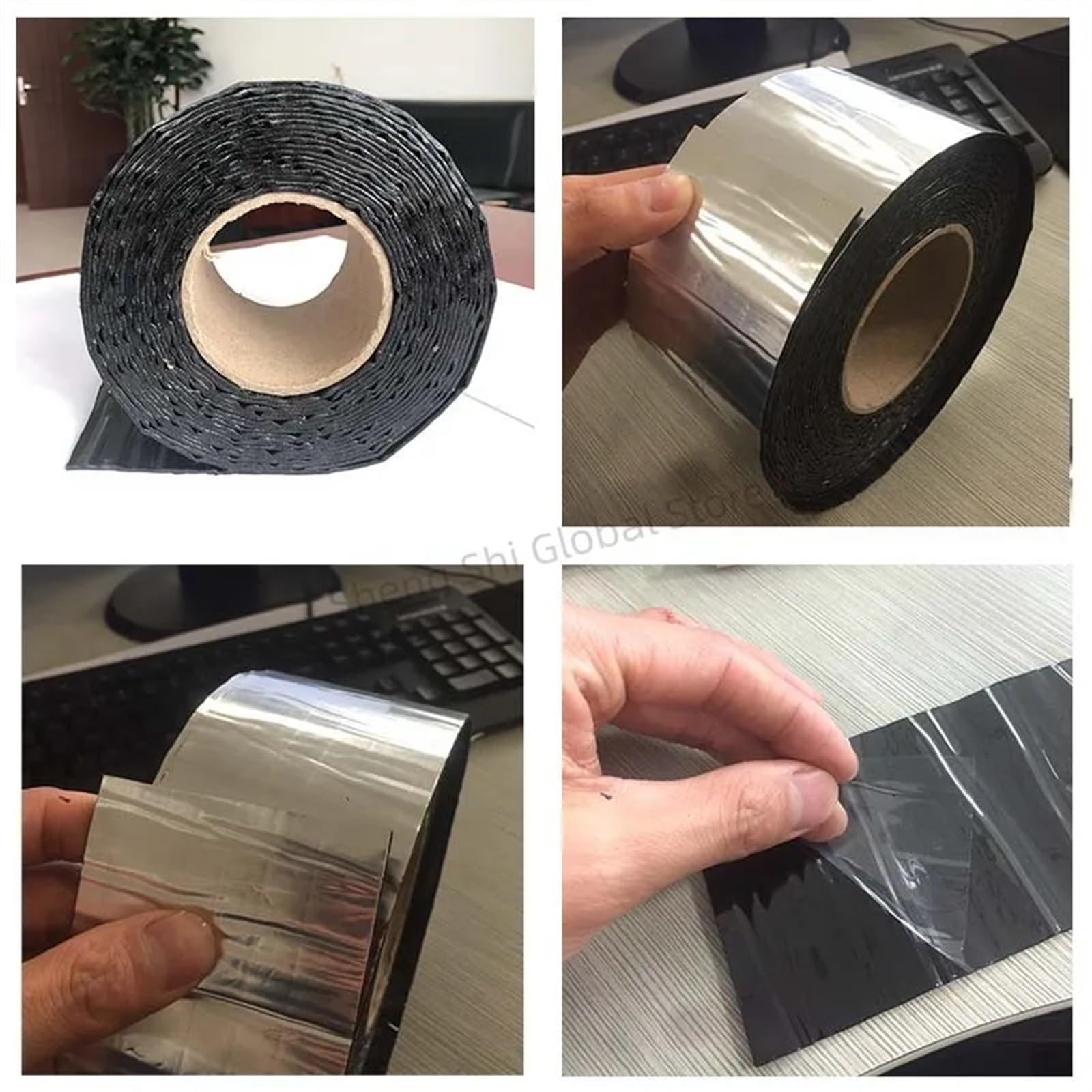 Aluminiumfolienband High Temperature Super Resistant Waterproof Self Adhesive Seal Wall Crack Roof Pipe Repair Wall Roof Repair Sealant(5cm X 10m)