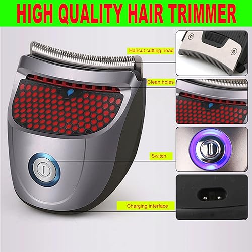 Miniatura 6 de Kit de corte de pelo para hombres, cortadora de pelo eléctrica inalámbrica recargable por USB, máquina profesional de corte de pelo, kit de corte de