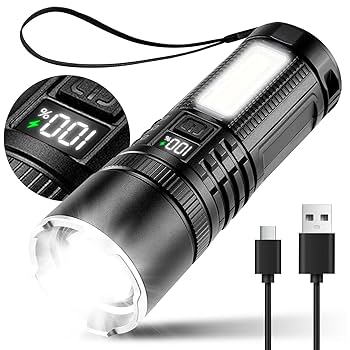 Amazon.co.jp: 懐中電灯 【2025年新登場 ・液晶画面デジタル残量