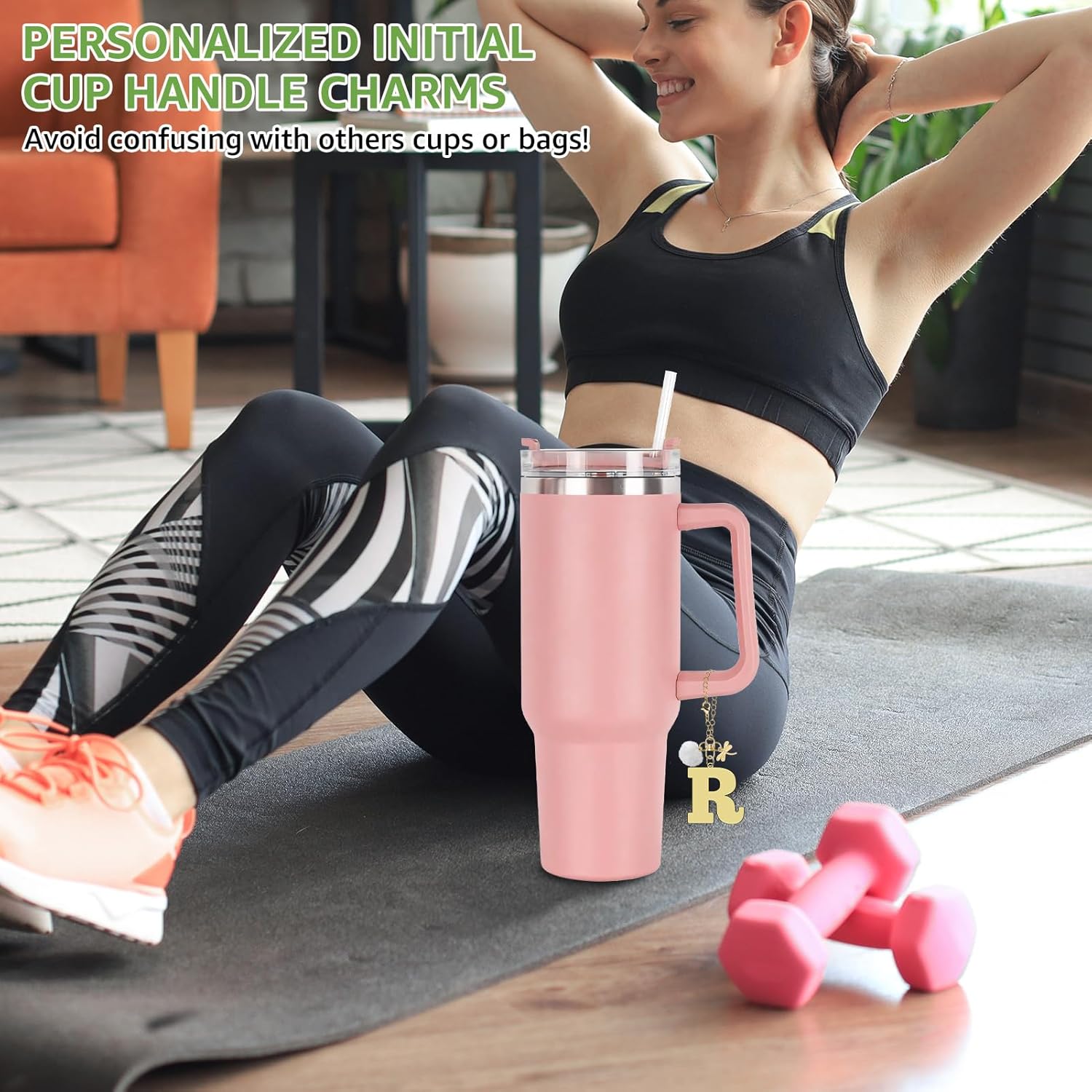 Letter Charms Stanley Cup Charms for Stanley Handle Letter Charm Accessories for Tumbler Gold A-Z Initial Chain - Image 4