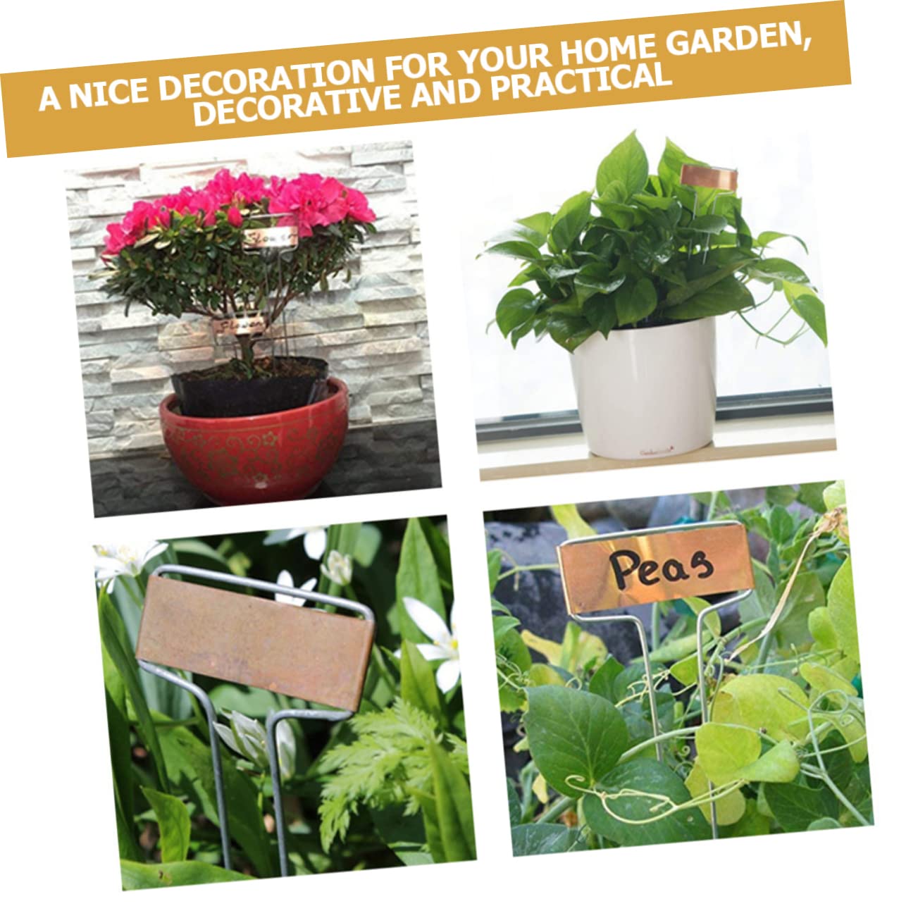 Etichette Pezzi da Piante Rame Giardino 20 Metallico | Design a Due Piedi, Riutilizzabili e Facili da Scrivere, per Ortaggi e Vaso