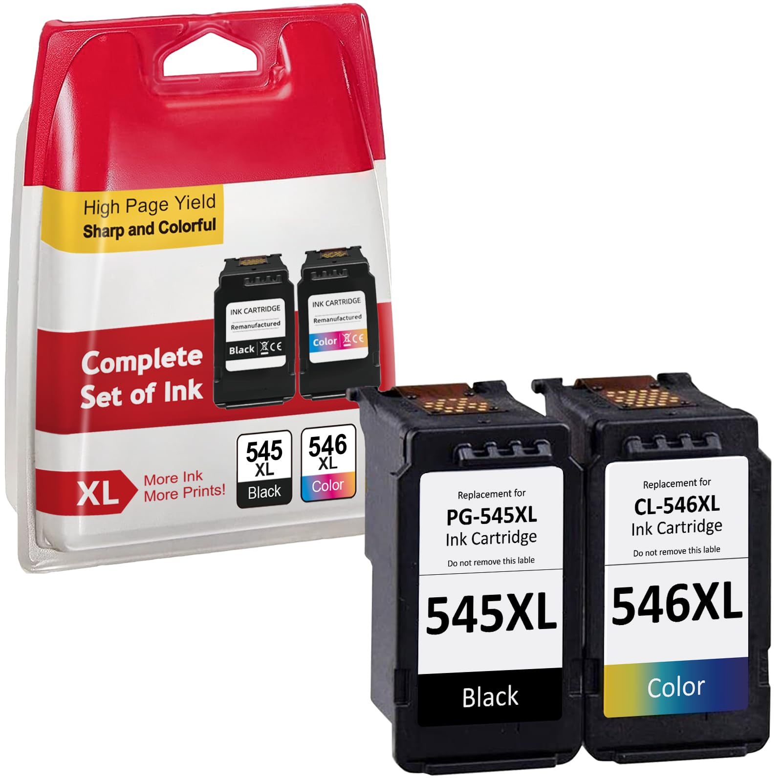 INKYEAH Cartucce 545 546 XL, Cartuccia PG-545 CL-546 Rigenerato per Cartucce Canon 545 546 XL Originali, Toner 545 546 per Pixma TS3300 TR4500 TS3450 MG2550s TS3150 MX495 MX490 TR4550 TR4551 TS3100