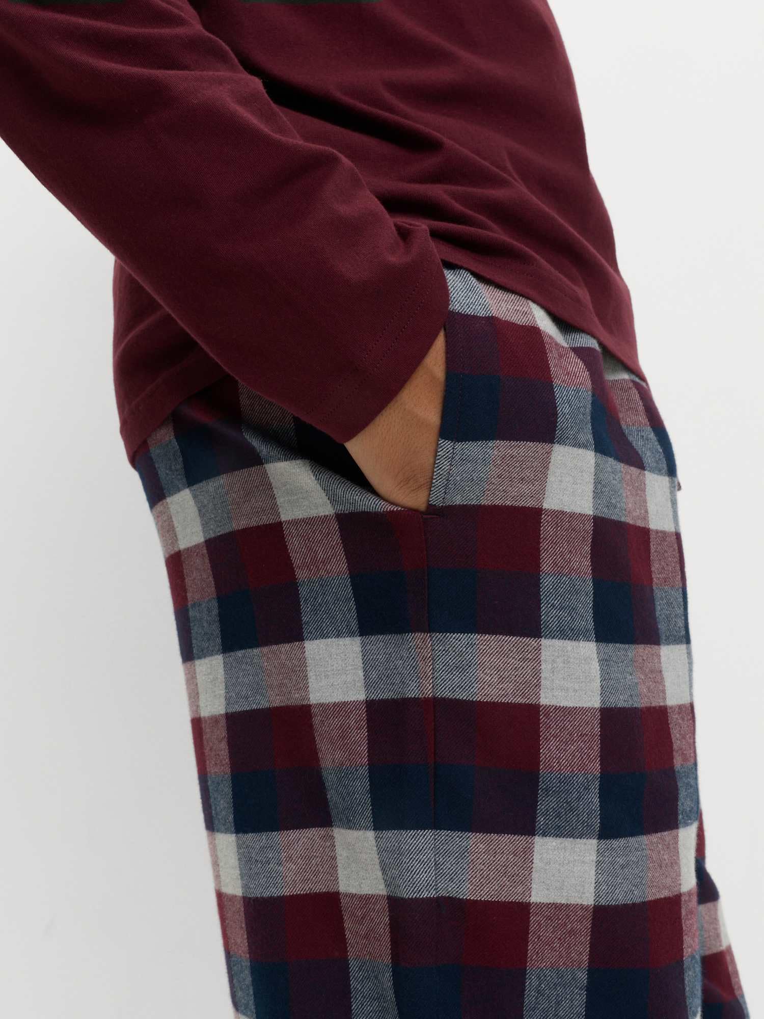 Marks & Spencer Conjunto de Pijama de Algodón Afelpado para Hombre, Ajuste Normal, Cintura con Cordón, con Bolsillos