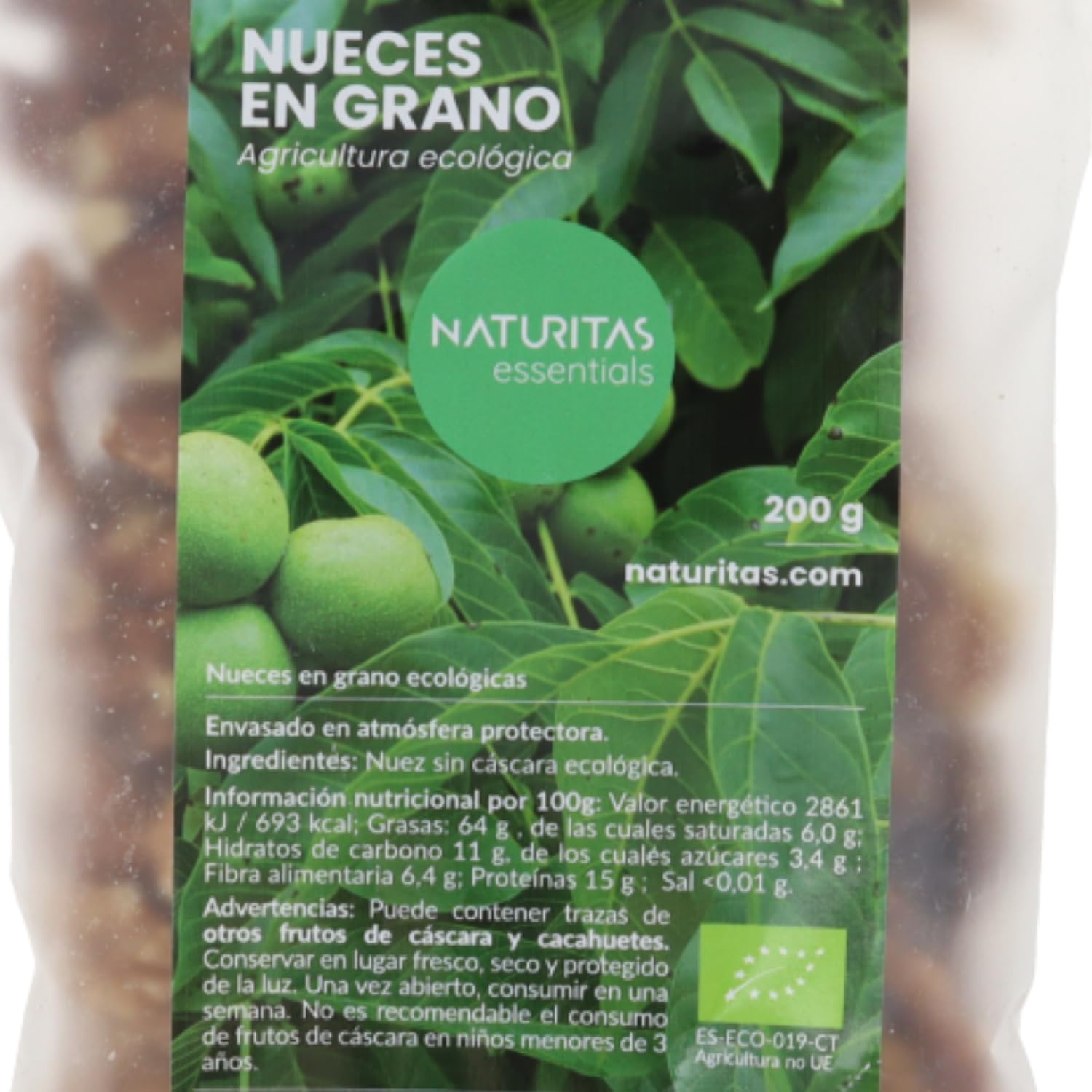 Nueces en grano BIO | 200 g | Naturitas Essentials | Nueces peladas Bio en mitades | Fuente de omega 3 vegetal | Frutos Secos y Semillas