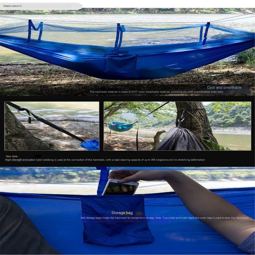 Amaca da campeggio con zanzariera e design anti ribaltamento, in nylon leggero, portatile, per attività all'aperto (piccola)