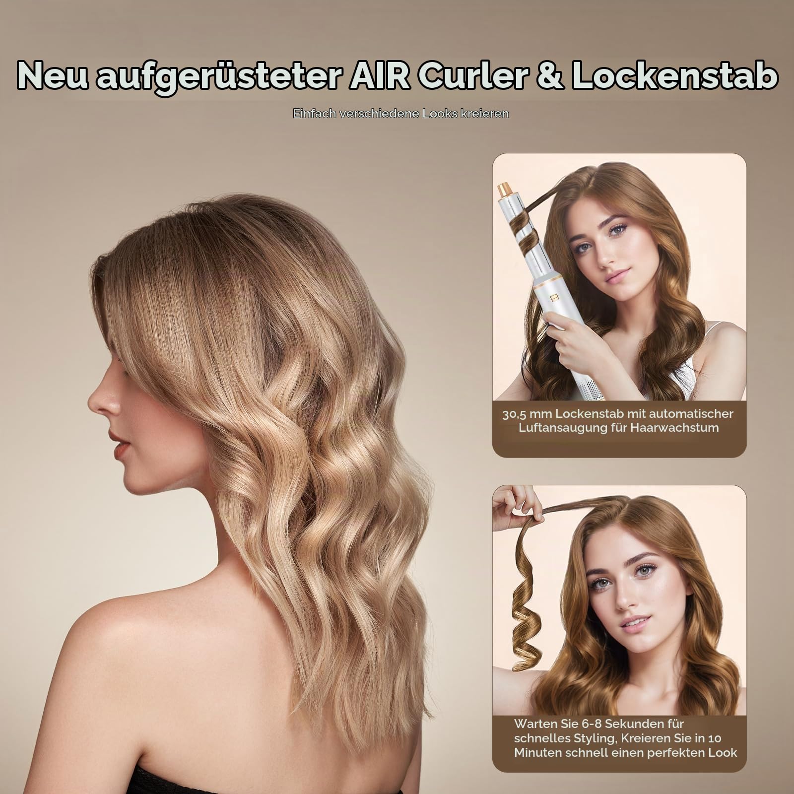 UMIGA Airstyler 5 in 1 Hairstyler mit Air Lockenstab Föhn Set