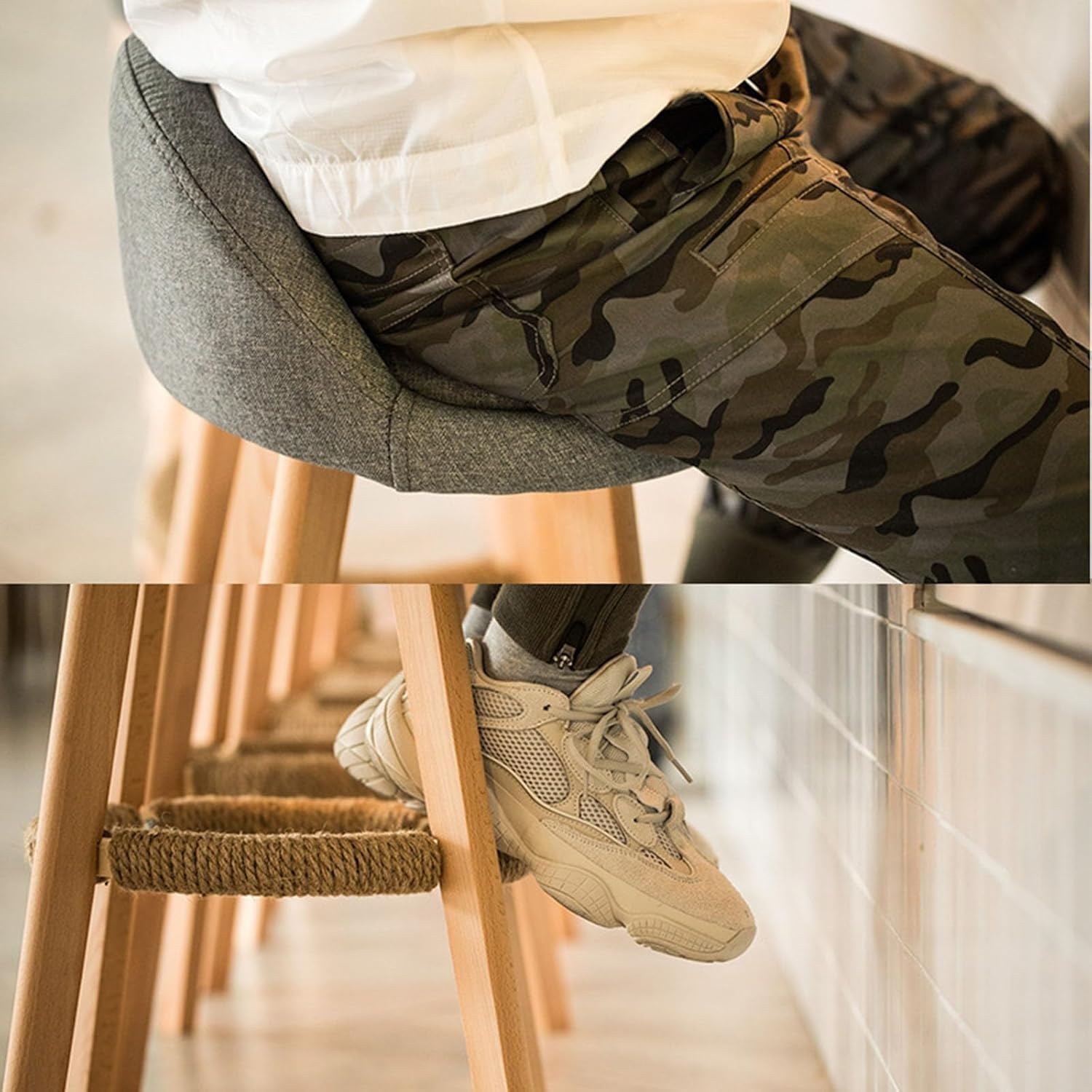 Taburetes de Cocina con Respaldo, giratorios 360°, de Madera Maciza, Elegantes taburetes para Barra de Desayuno.