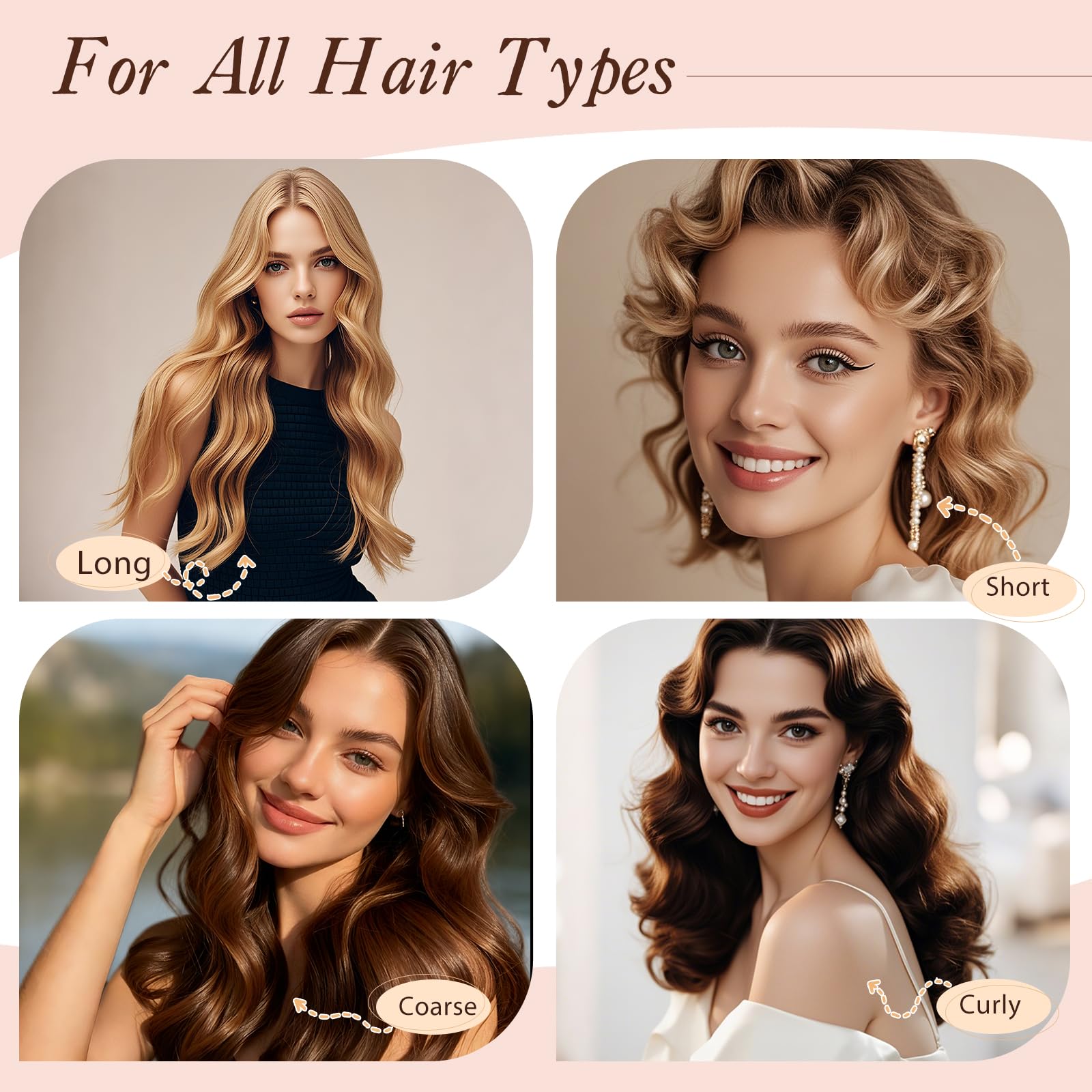 Heatless Lockenwickler, Heatless Locken über Nacht Set für Frauen, weiche Lockenwickler zum Schlafen, Jumbo No Heat Hair Curlers Set mit Kopftuch und Haken für langes Haar (Rosa, 4 Packungen)