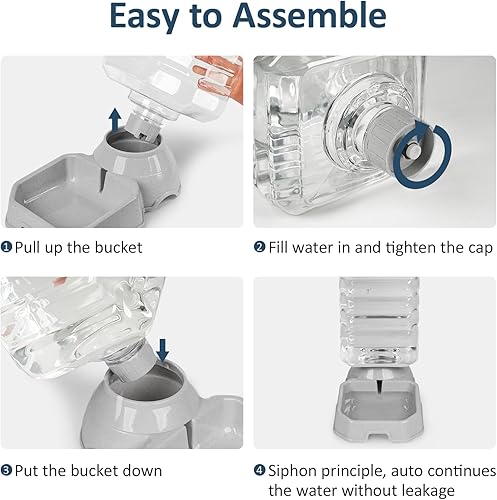 Miniatura 5 de Alimentador para mascotas y dispensador automático de alimentos de agua para perros y gatos, 100% libre de BPA, recarga por gravedad, fácil de