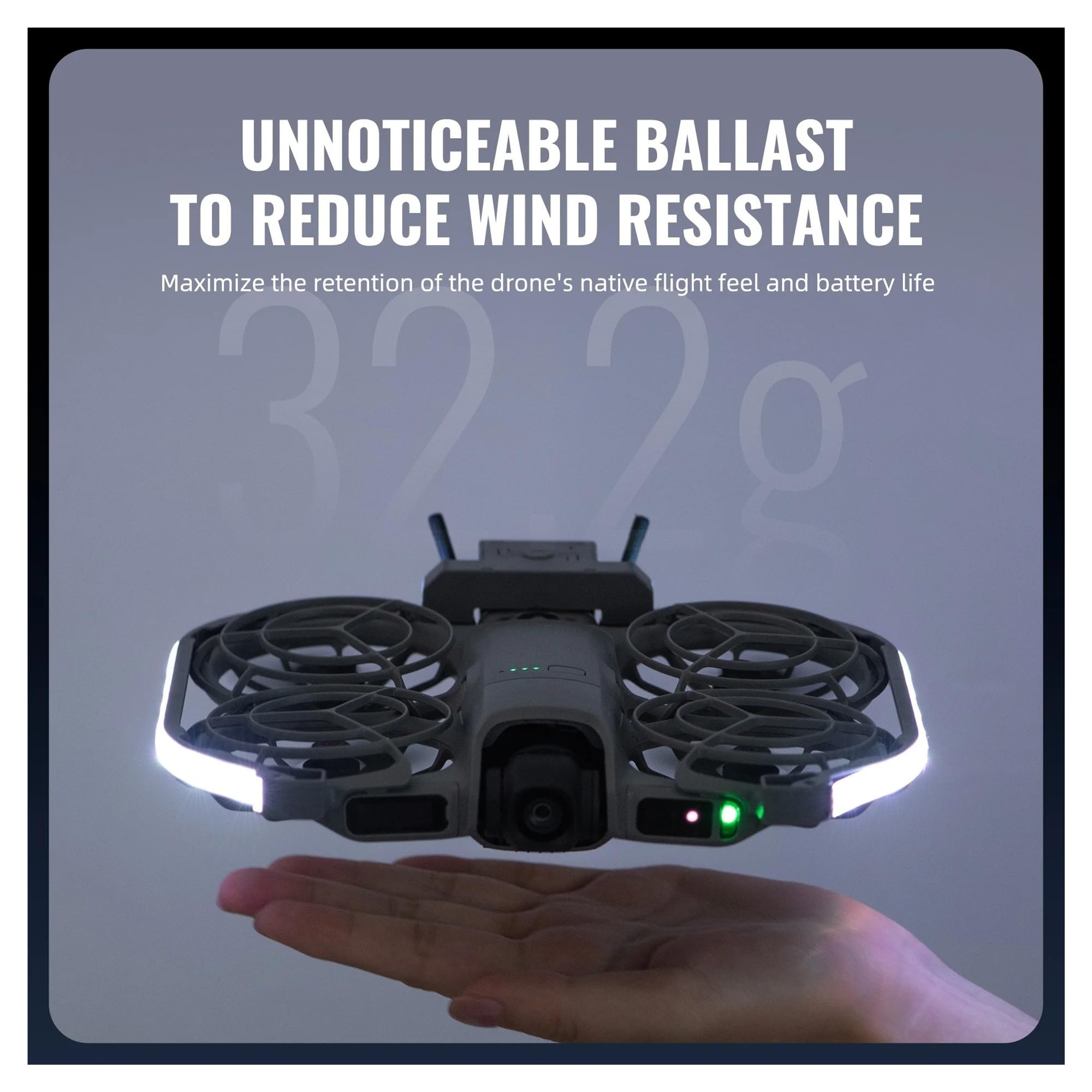 Tira De Anillo De Hélice LED, Compatible Con DJI NEO 2, 3 Modos | Plástico liviano, visibilidad nocturna de drones, anillo LED de 3 modos, for NEO 2