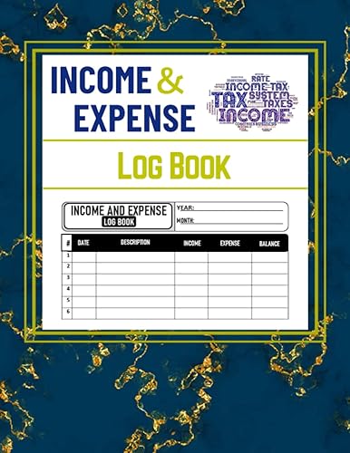 Income and Expense Log Book: Daily Income and Expense Tracker Book for Small Business &amp; Personal Finance | 110 Pages with Blue Marble Cover