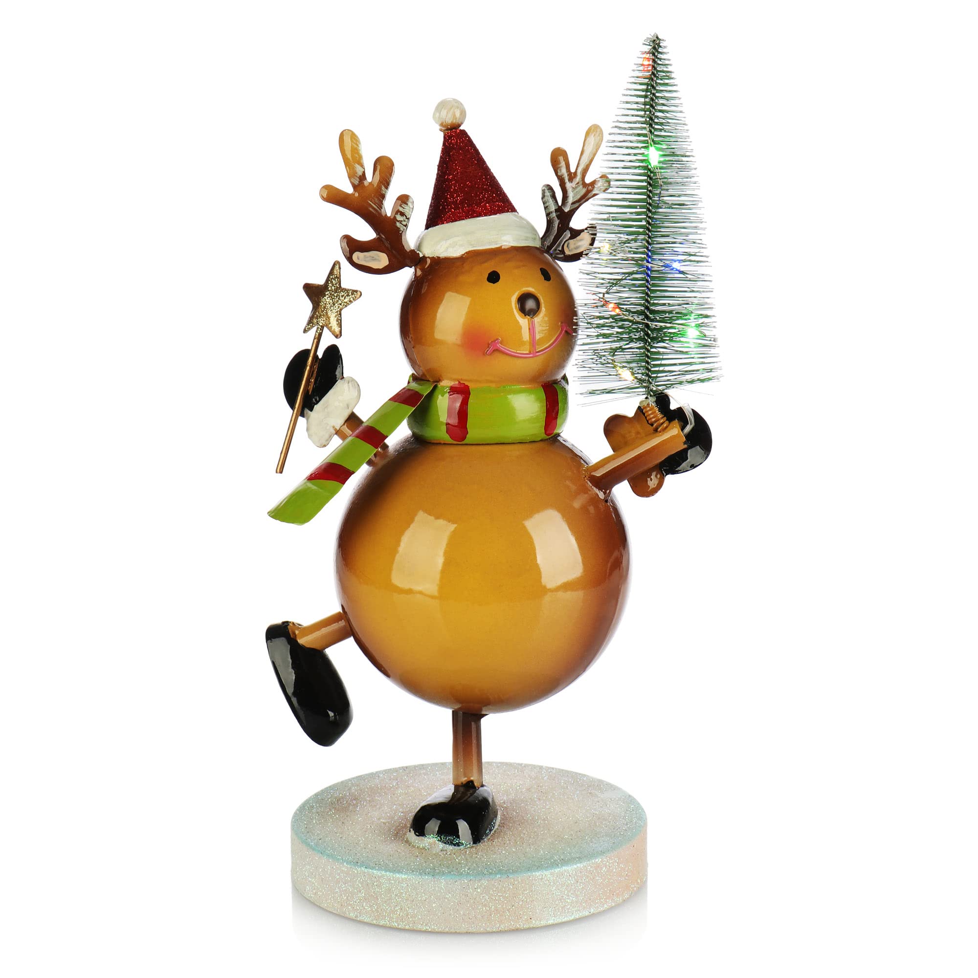 com-four® LED Christmas decoration made of metal - sheet metal figures with a Christmas motif - illuminated decoration figures for the Advent season - winter decoration