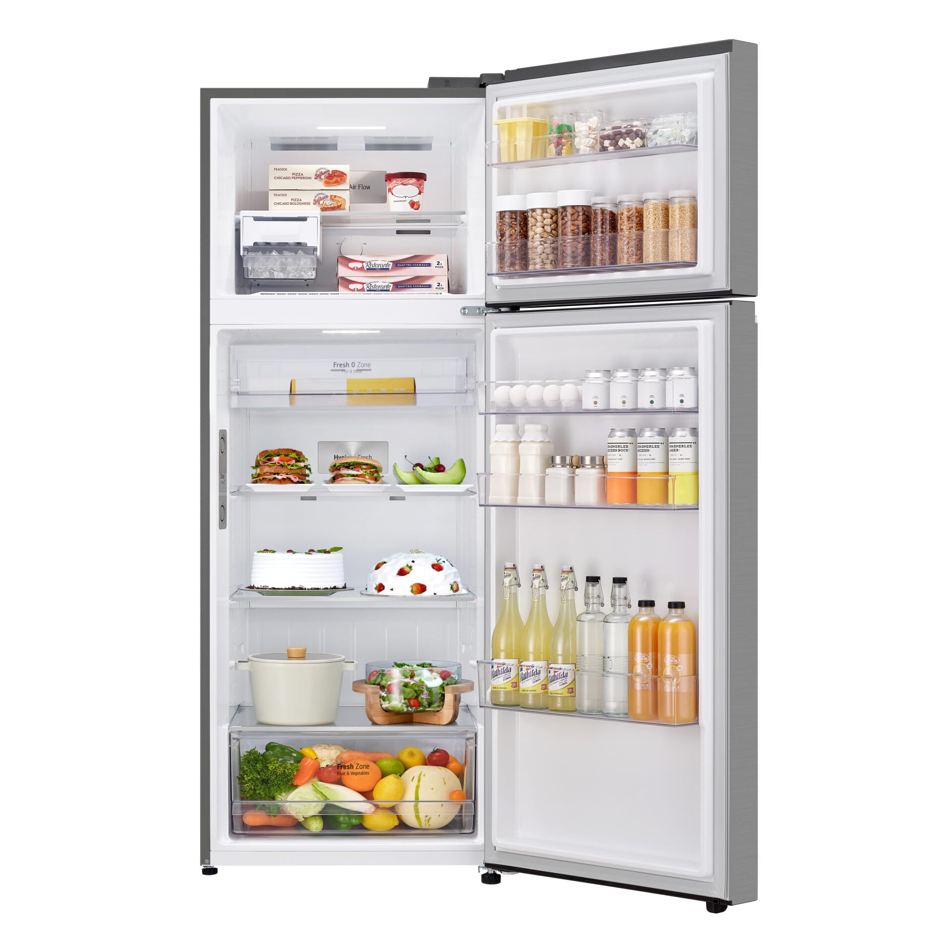 LG GTBV44PYBKD Frigorífico Doble Puertas 70cm Clase E 461L Conectividad WiFi con aplicación Thinq Conexiones Planas, Tecnología de Refrigeración Puerta y Lineal, Pantalla Externa Compresor Smart