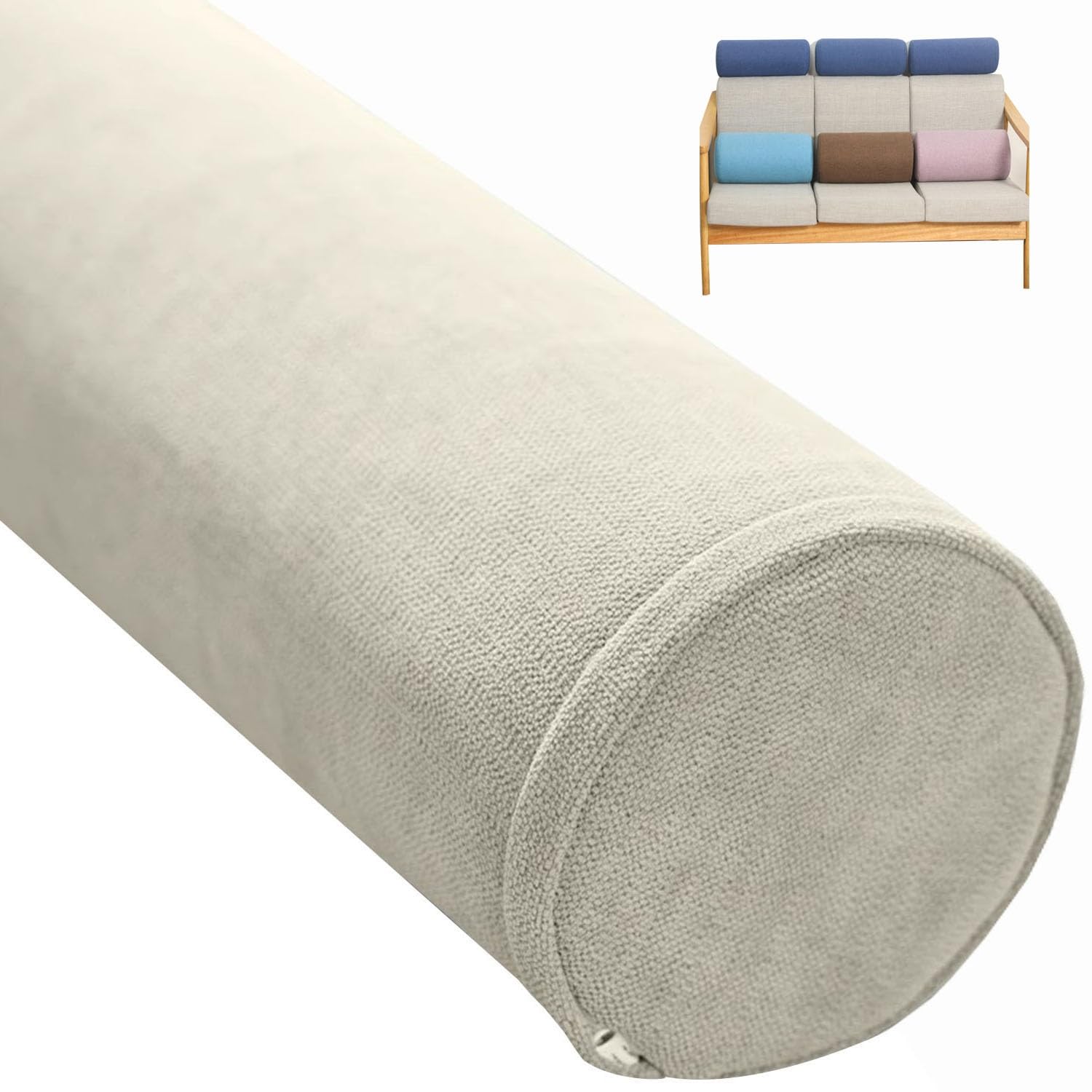 Zylindrisches Yoga-Kissen, abnehmbares Nackenstützkissen für Schlaf, Auto und Sofa, langes Nackenstützkissen für ultimativen Komfort, B3, 20 x 70 cm