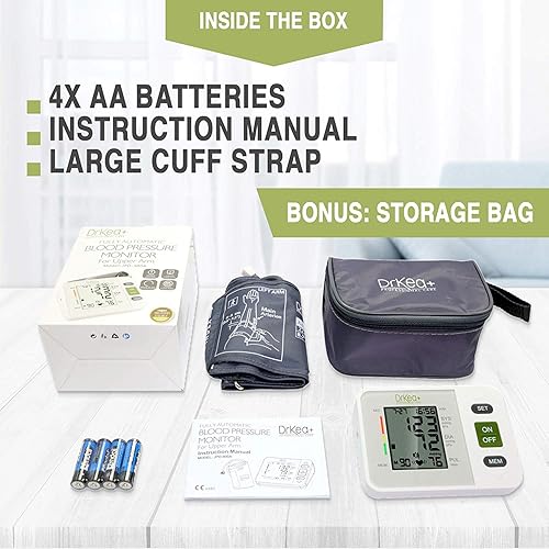 Miniatura 6 de Monitor de presión arterial superior del brazo, máquina de presión arterial completamente automática, kit de manguito grande, monitor digital de