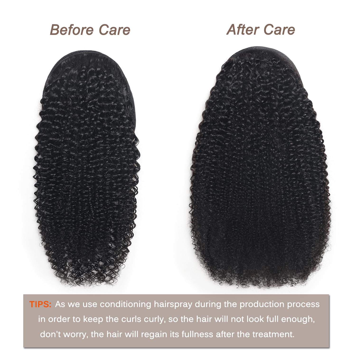 Afro Kinky Curly Human Hair Ponytail Extension