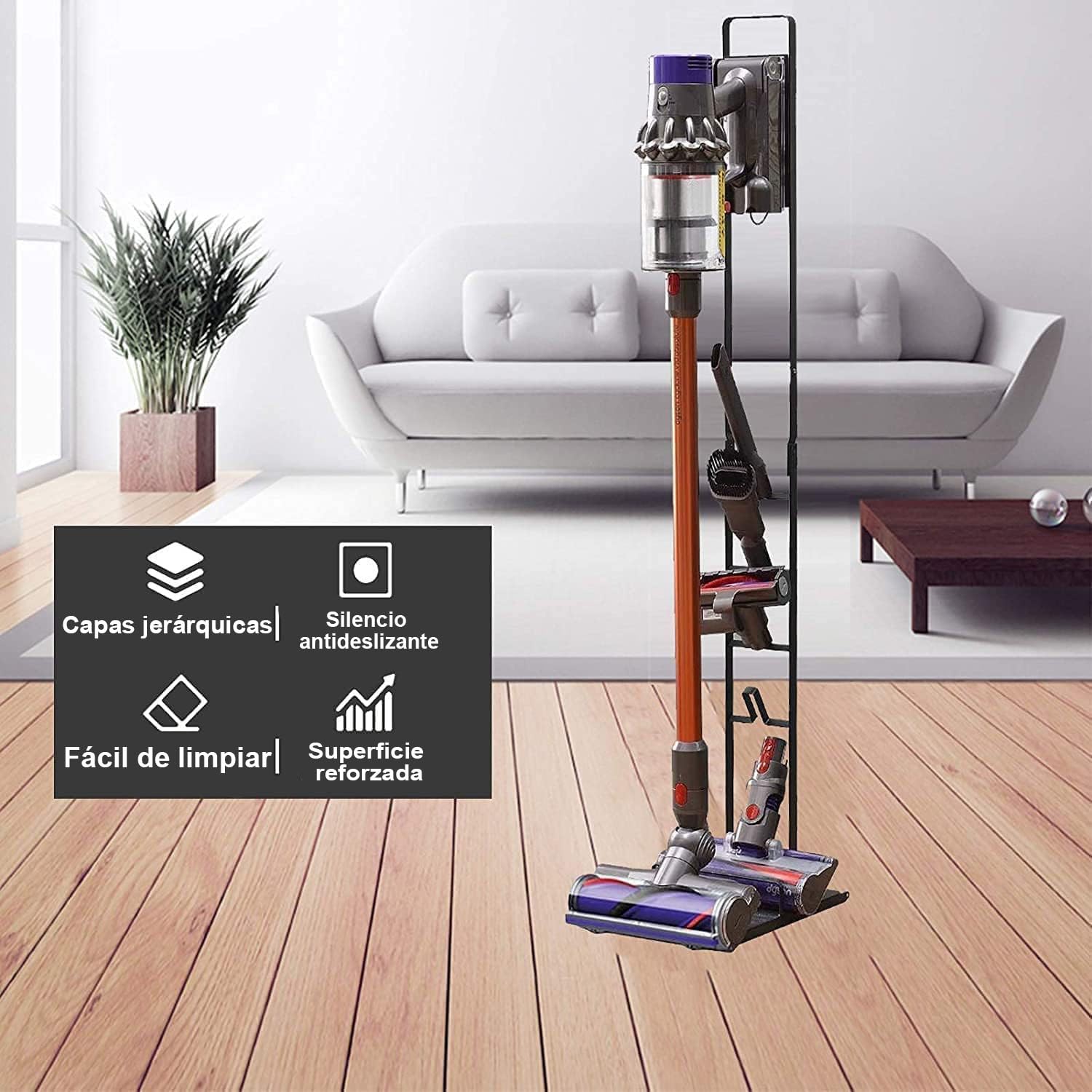 Foho Metal Soporte Organizador de Almacenamiento Compatible para Dyson V16 Gen5 V15s V15 V12 Slim V11 V10 V8 V7 V6 Aspirador