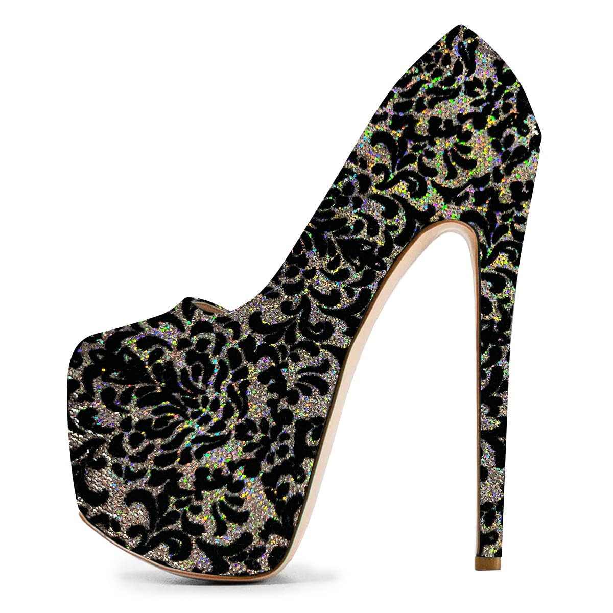 FSJ Women Sexy Round Toe Platform Pumps Stiletto High Heel Slip On Fashion Party Prom Dress Office Formal Shoes Size 4-15 US