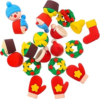 NOLITOY 8 Caixas De Borracha De Natal Desenhos Animados Mini Mini Borrachas Para Crianças Lápis Para Crianças Mini Borrachas Variedade Grinalda Borracha Presente Brinquedo