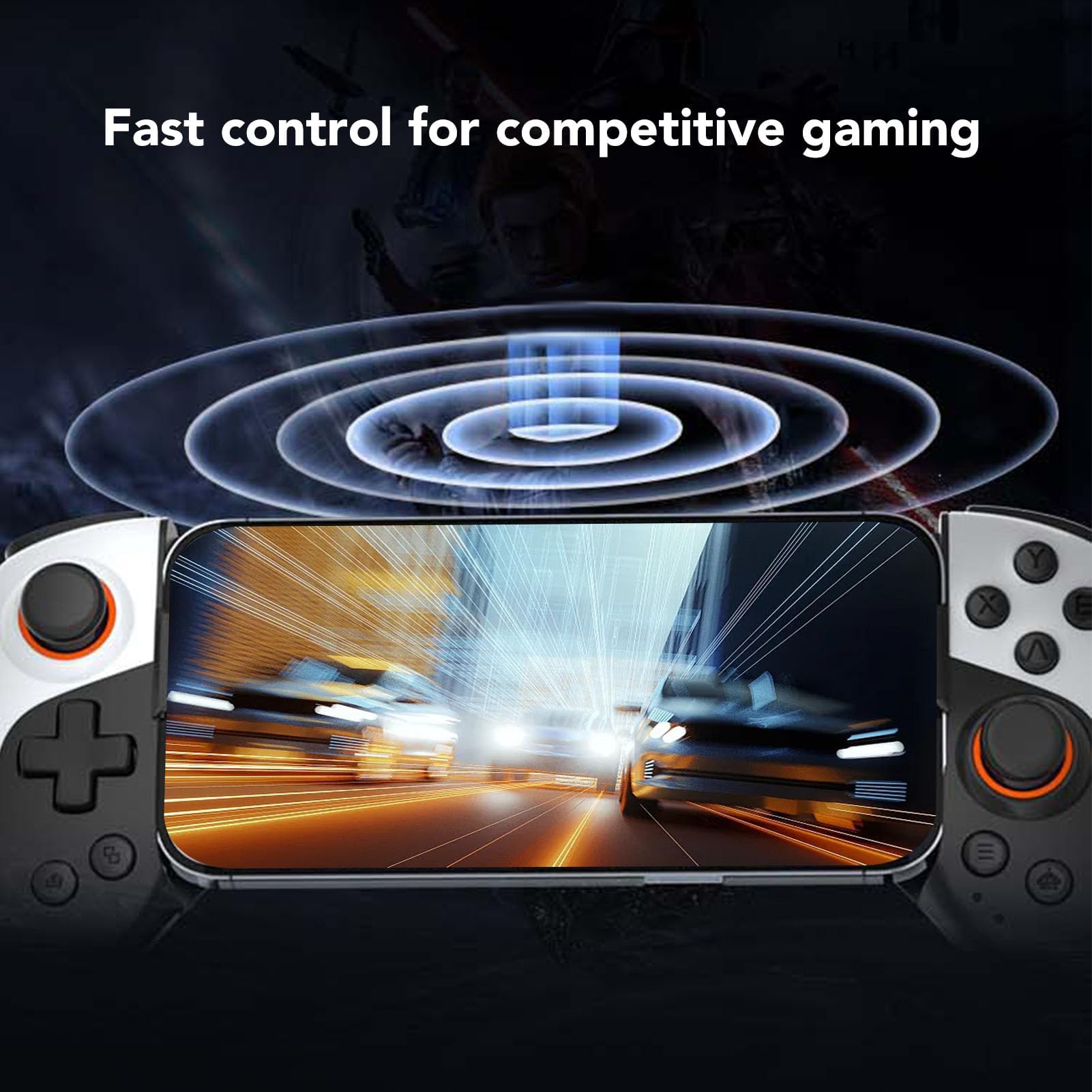 Dpofirs Controller di Gioco Mobile, Joystick Gamepad Cordless per IOS, PC, Tablet da 8 Pollici Estensibile 136-215 Mm, Controllo a 360°, Regolazione delle Vibrazioni