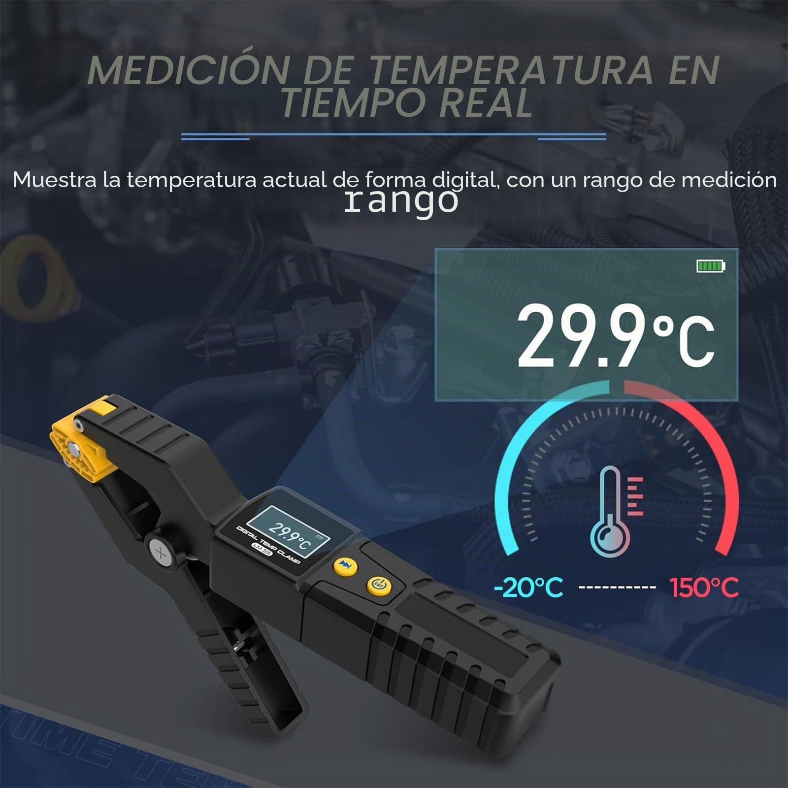 Termómetro digital HVAC, abrazadera de temperatura digital HVAC LM55 para sistemas de calefacción y refrigeración, rango de medición del termómetro HVAC de -50~260 ℃