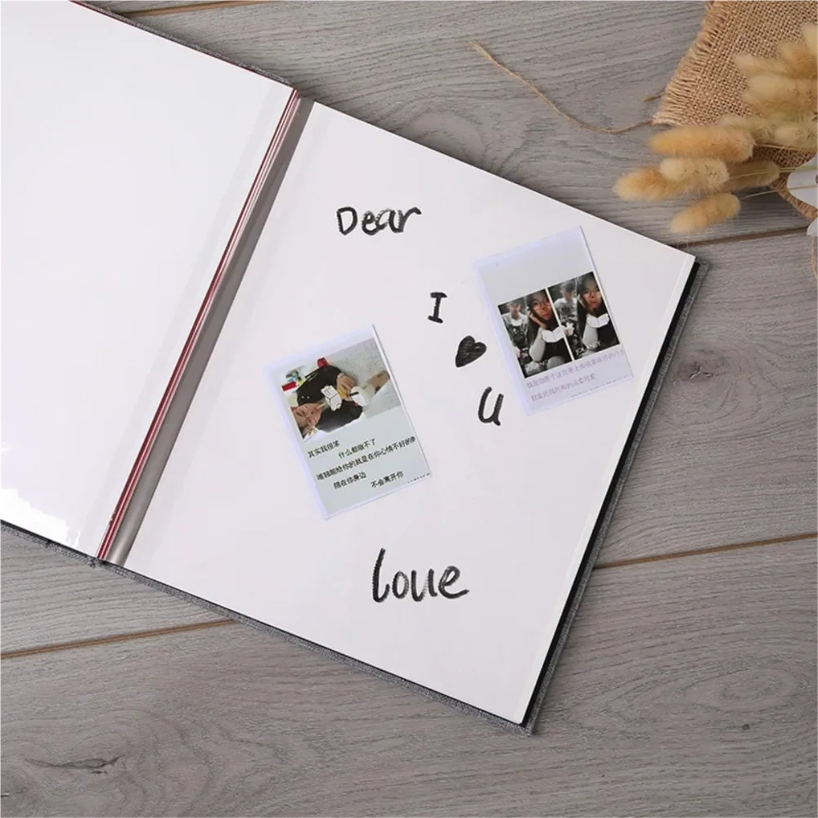 Album De Fotos Almacenamiento de fotografías, álbum recortes, estuche for fotos, marco for niños(Dark Gray)