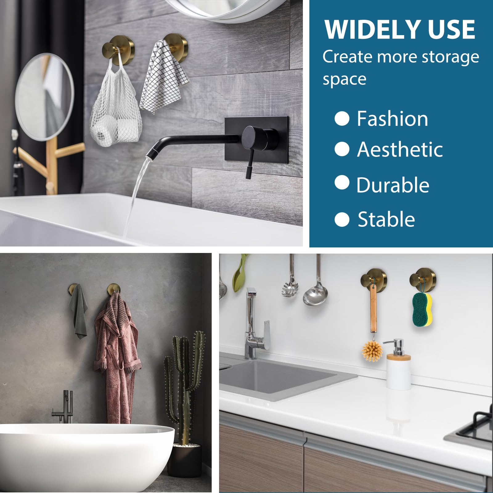 Ganchos De Ventosa HOME SO Para Baño Y Cocina - Soportan Hasta 15 Lbs, Impermeables, Sin Herramientas, Ideales Para Superficies Lisas
