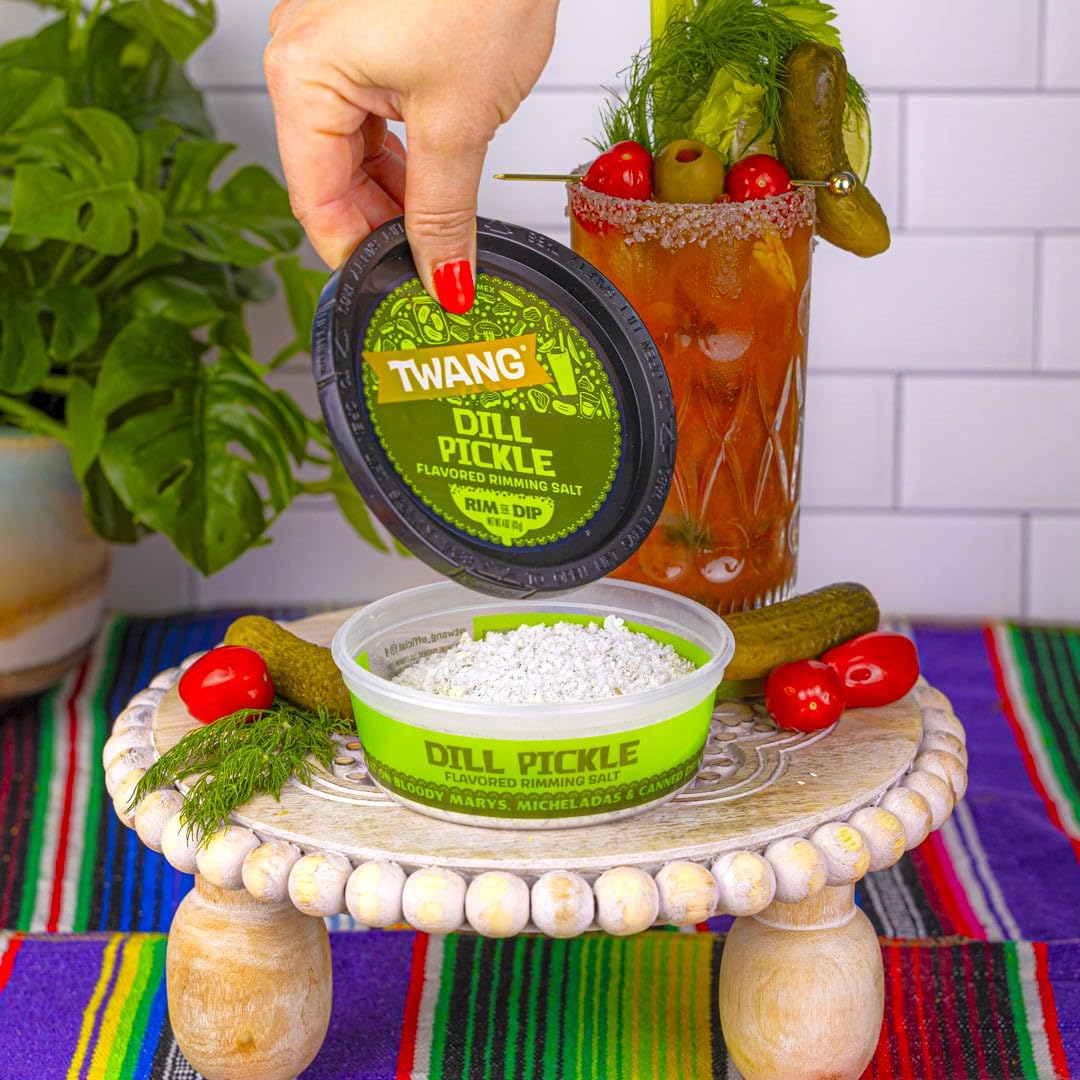 Dill Pickle Cocktail Rimming Salt, Garnish Drink Rimmer for Bloody Marys, Micheladas, Margaritas (Pack of 1)